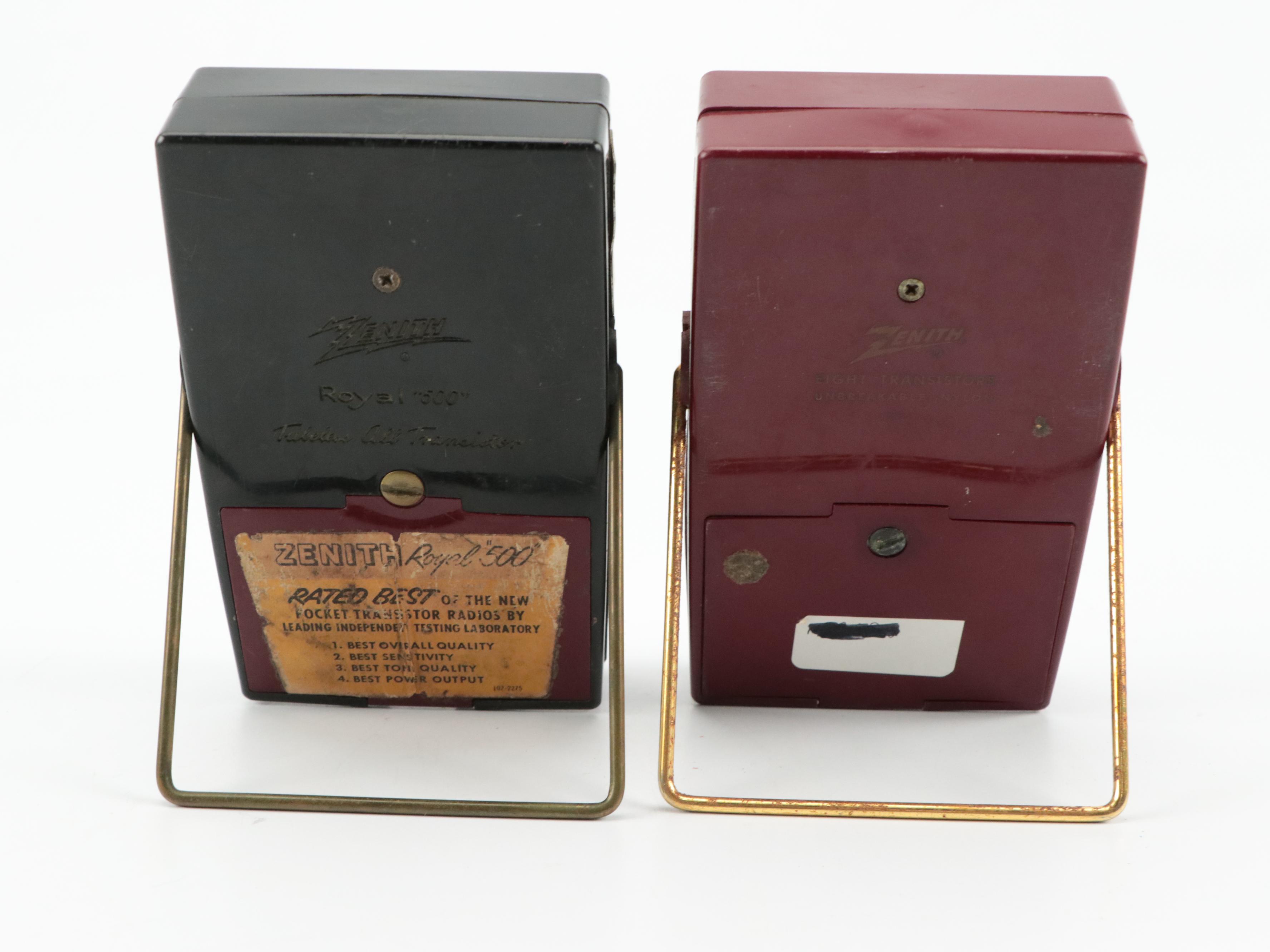 Zenith Transistor Radios of Varying Sizes