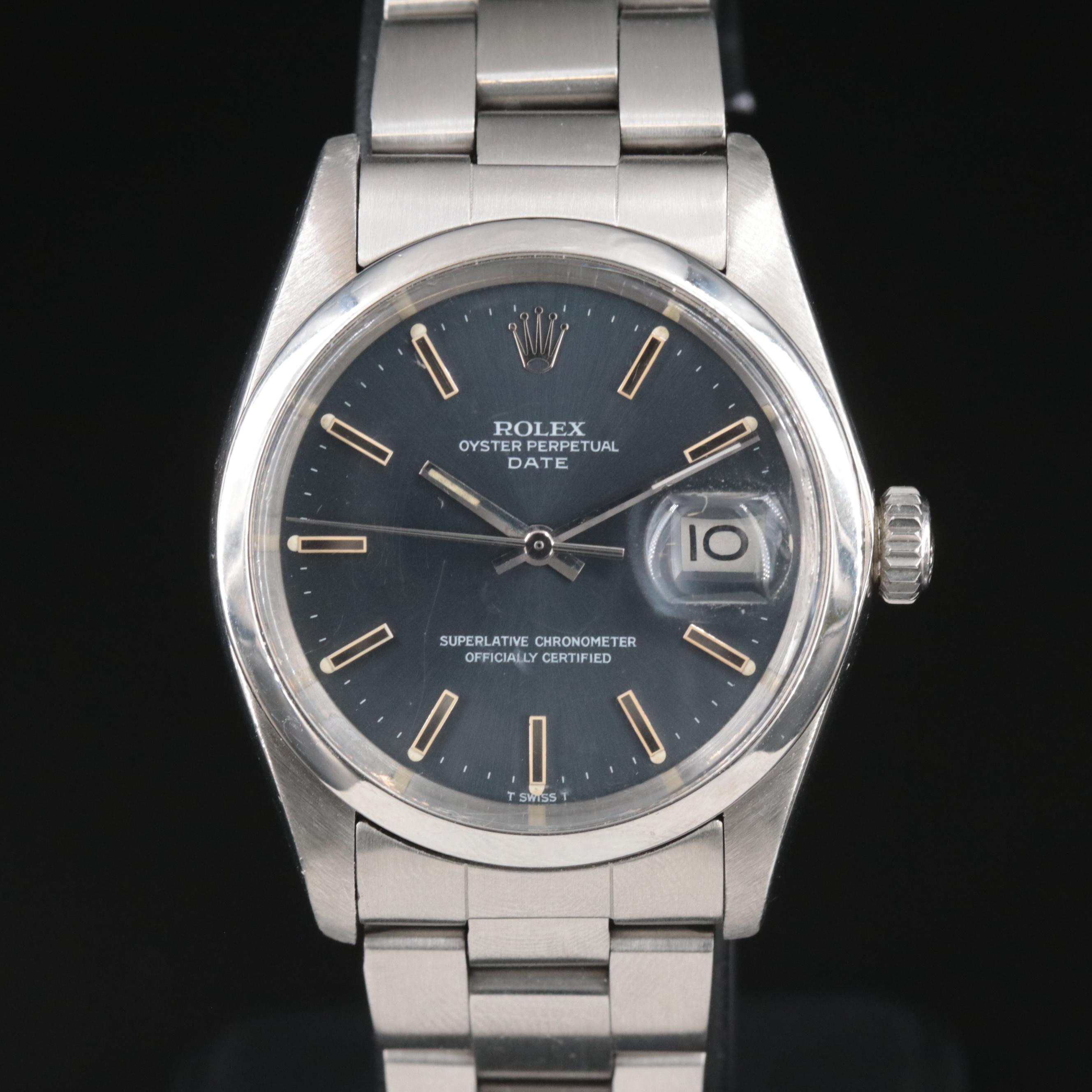 1973 Rolex Oyster Perpetual Date Stainless Steel Watch