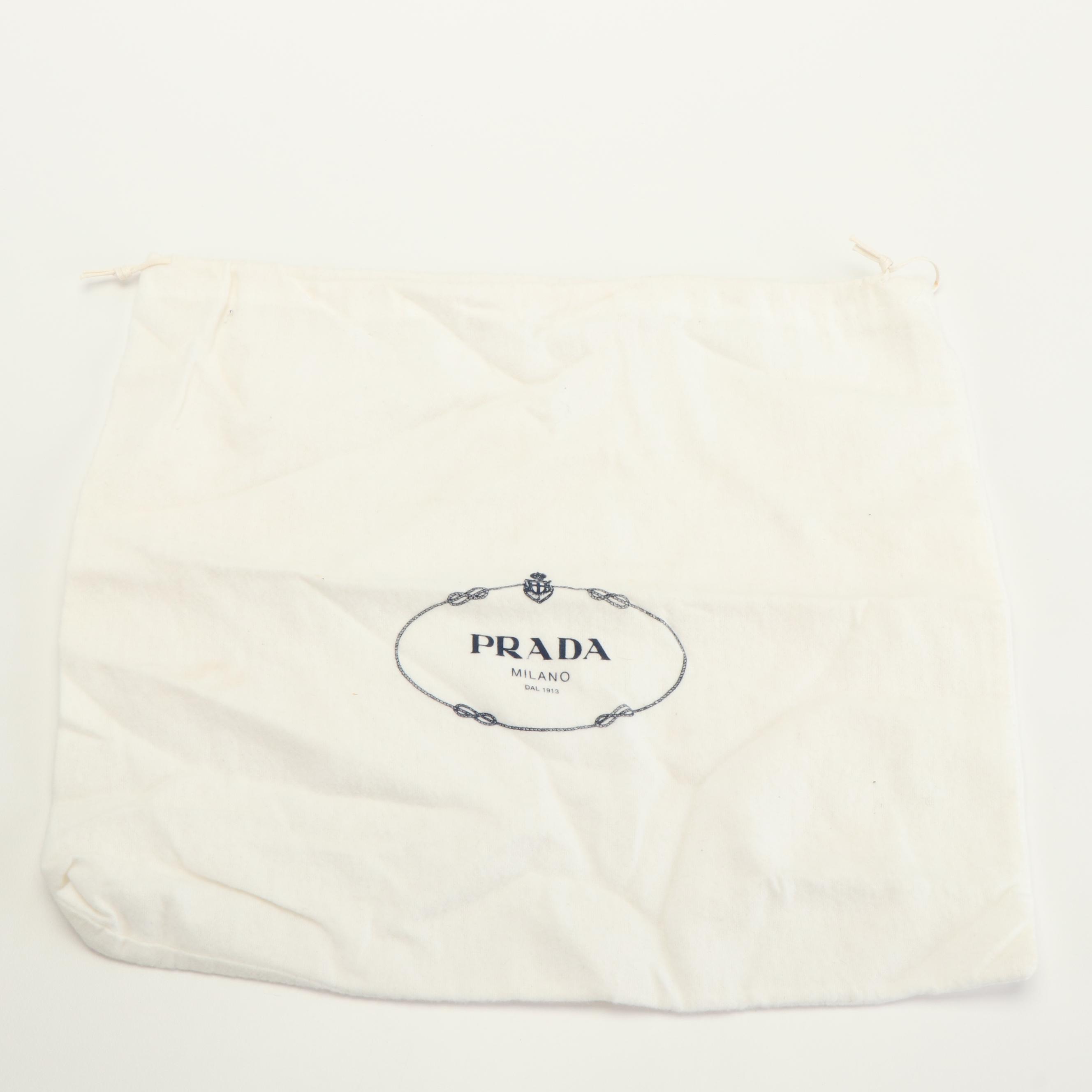 Prada Stripe Shoulder Bag in Brown Leather and Tessuto Nylon