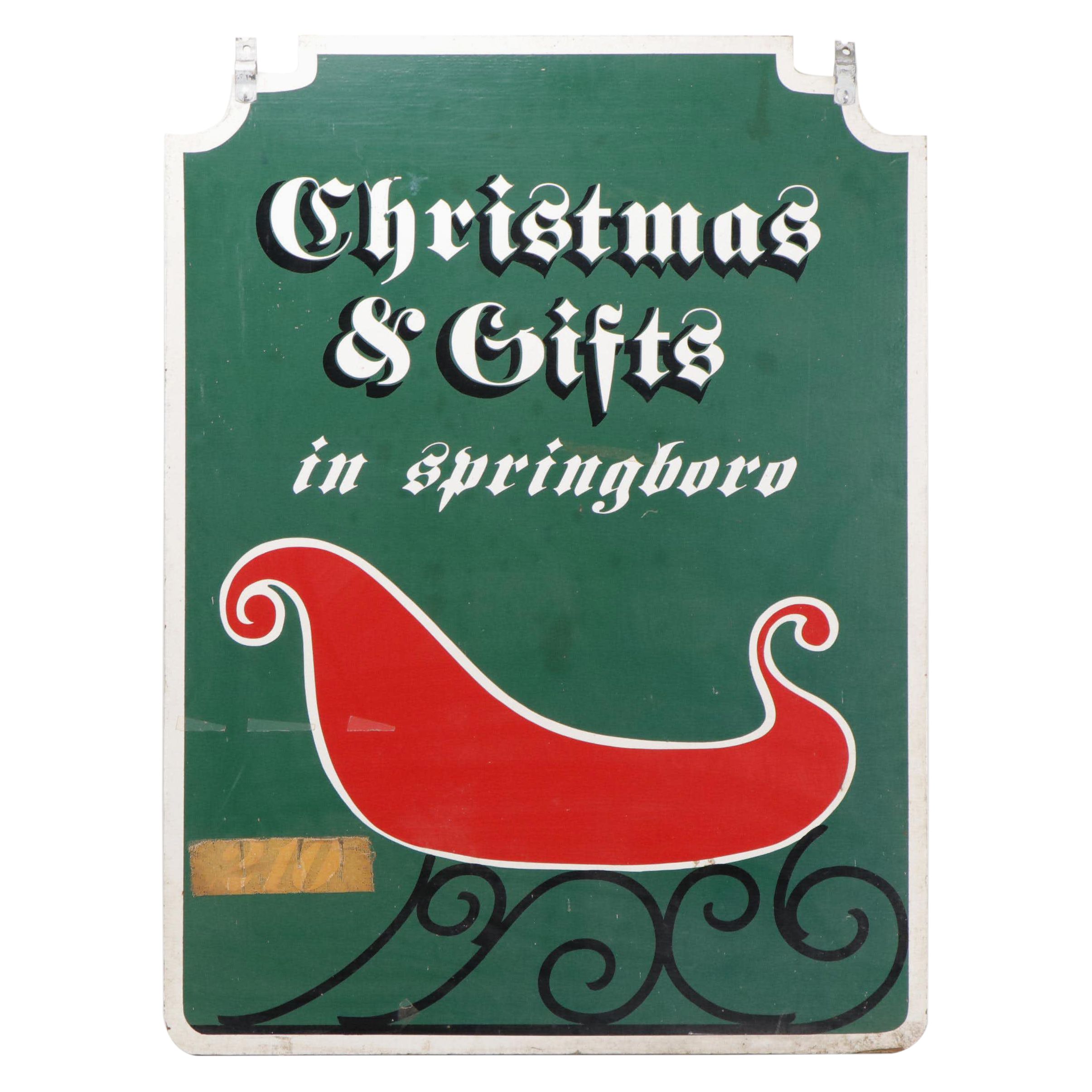 Christmas and Gifts In Springboro Wood Hanging Sign