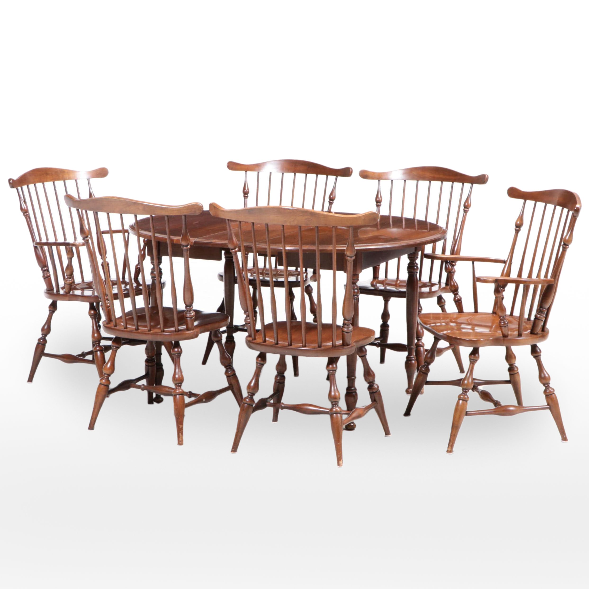 Seven-Piece Willett Colonial Style Cherrywood Dining Set
