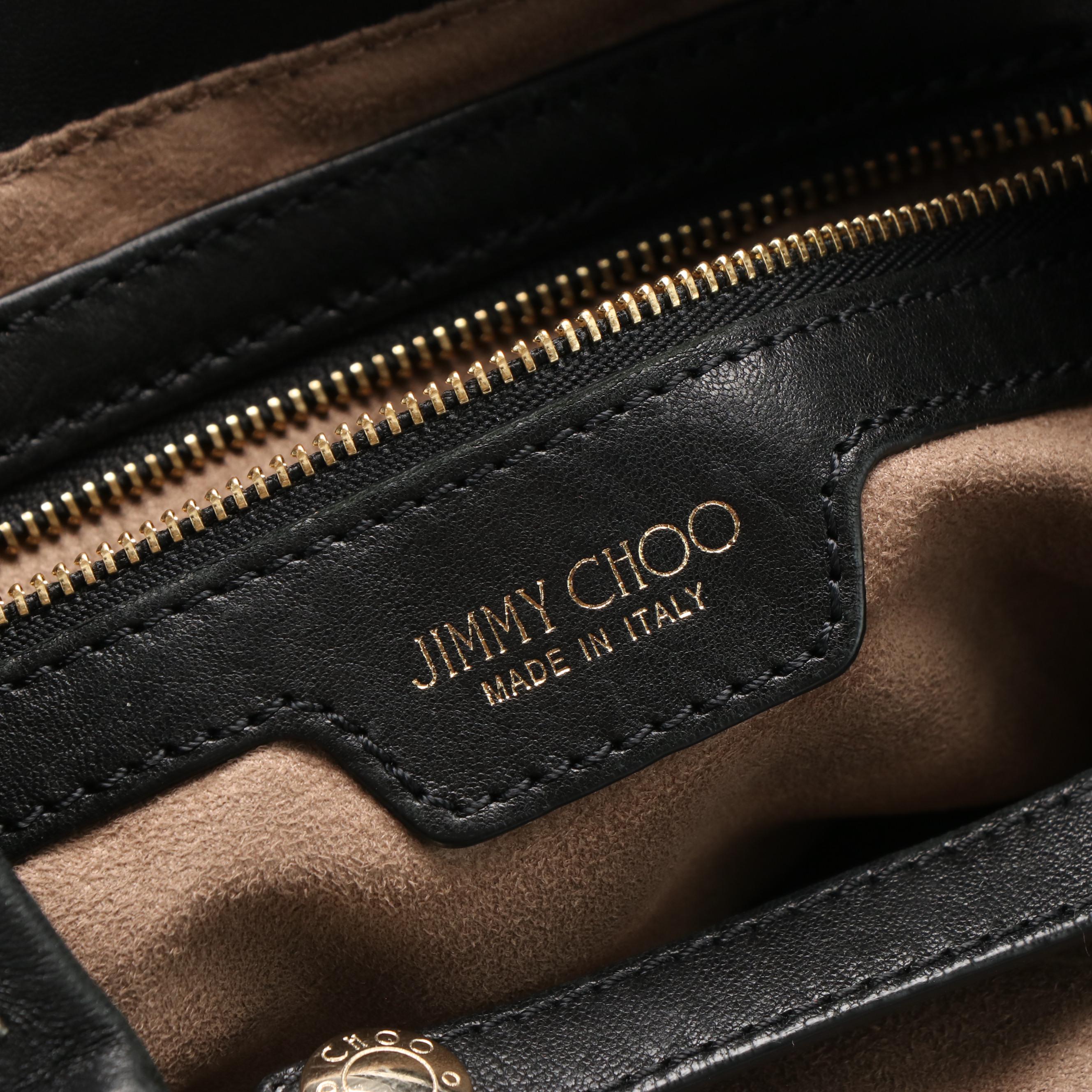 Jimmy Choo Star Studded Tote in Black Leather