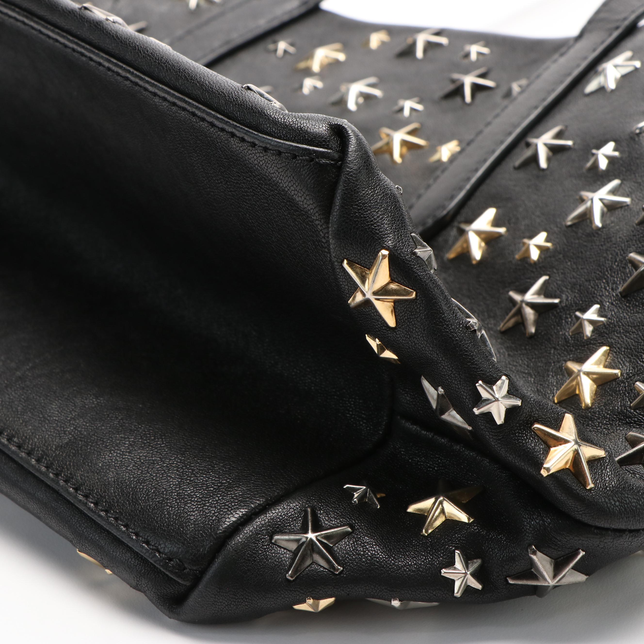 Jimmy Choo Star Studded Tote in Black Leather