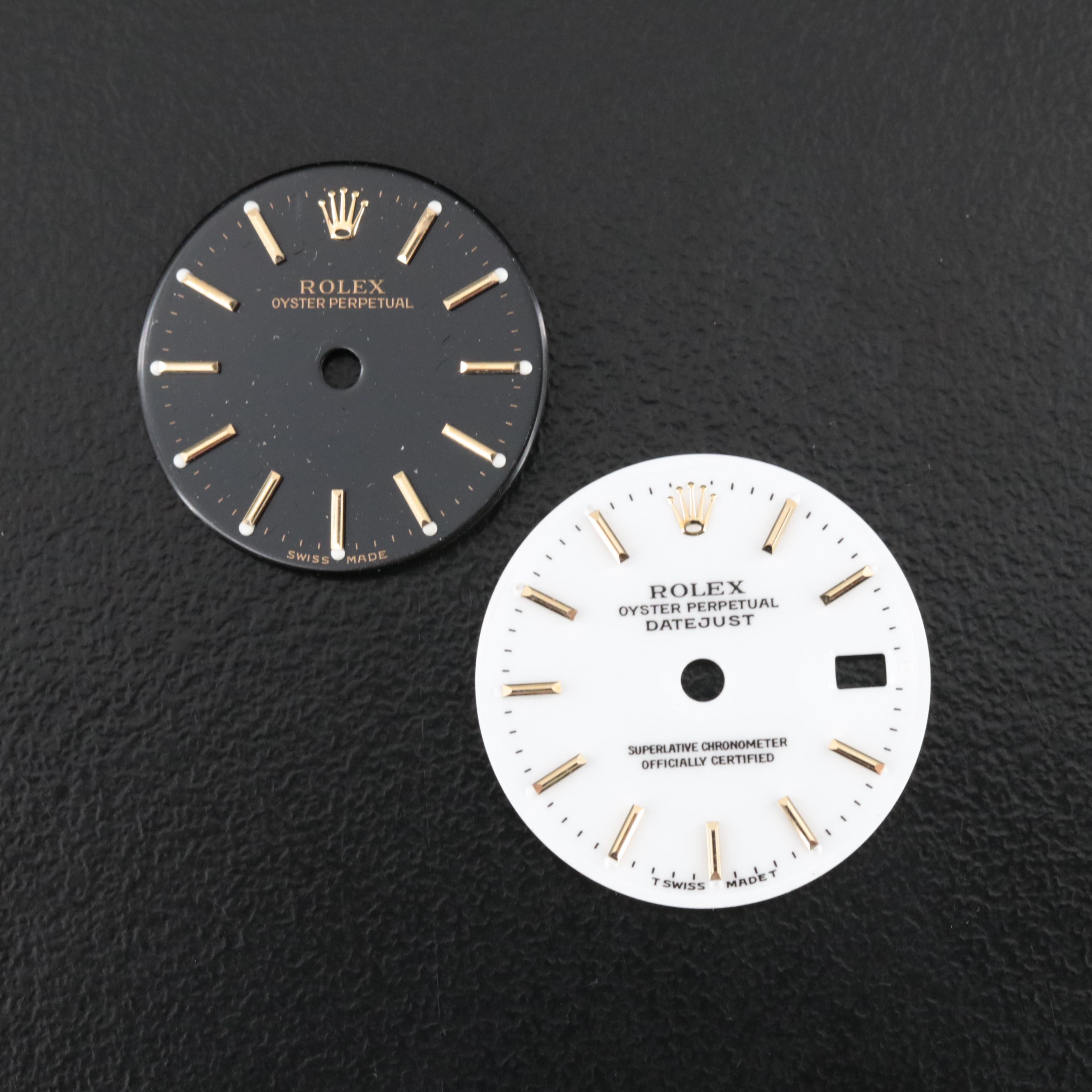 Two Rolex Watch Dials