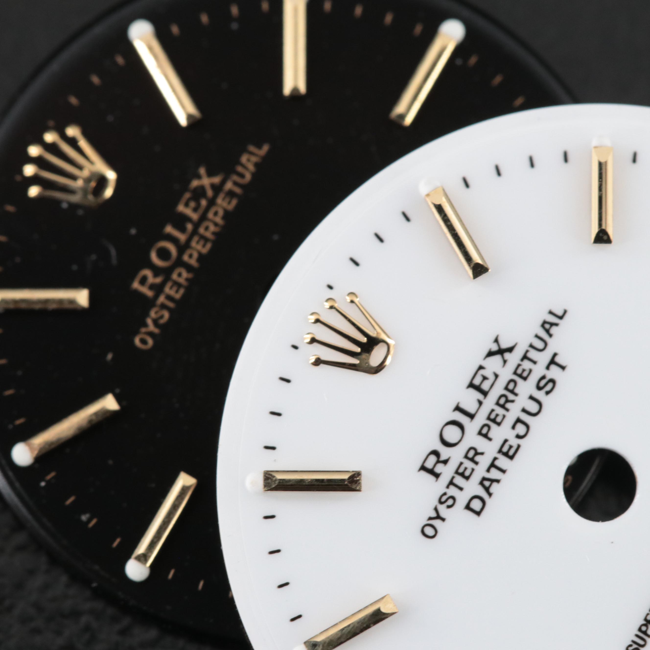 Two Rolex Watch Dials