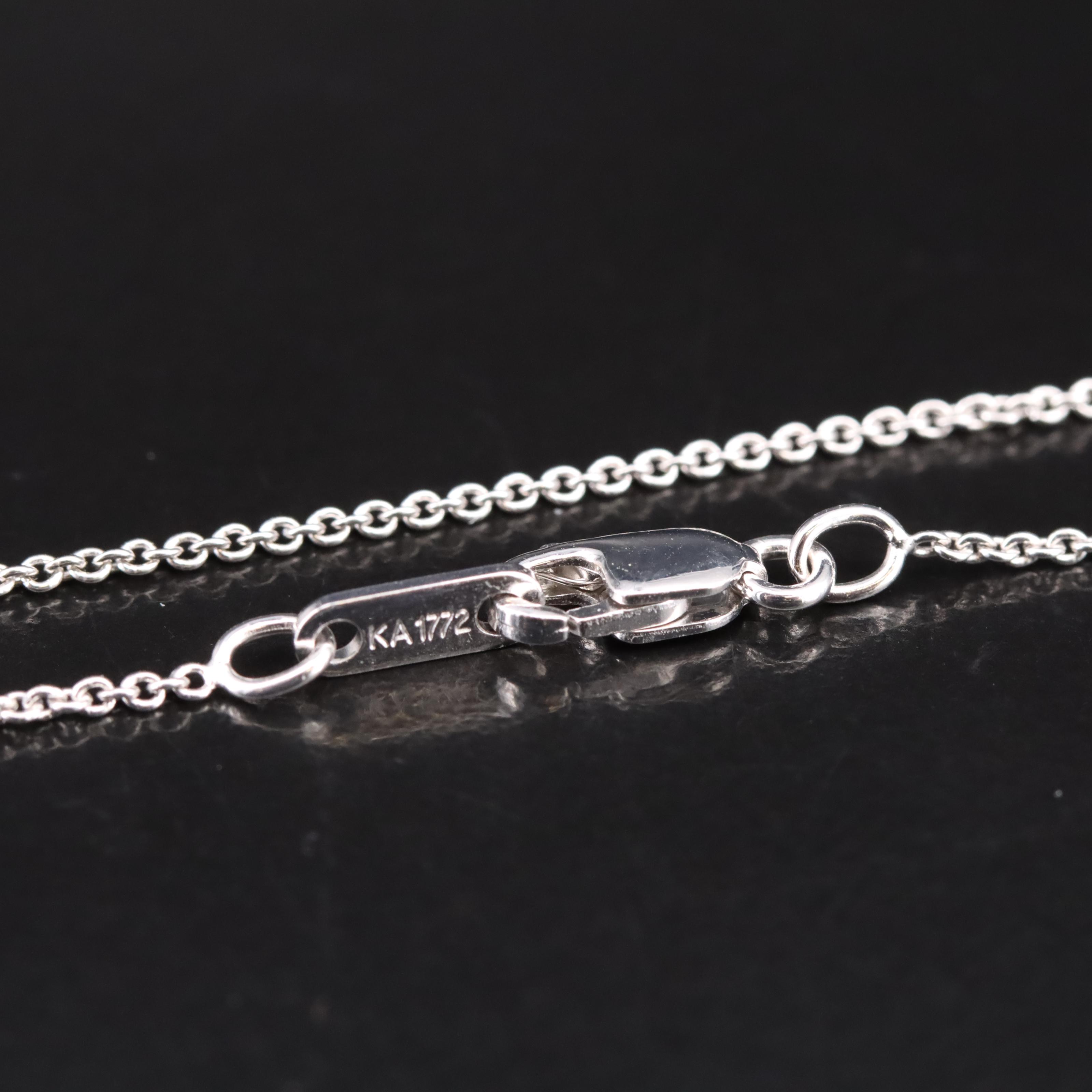 Sterling Silver Diamond Heart Station Necklace