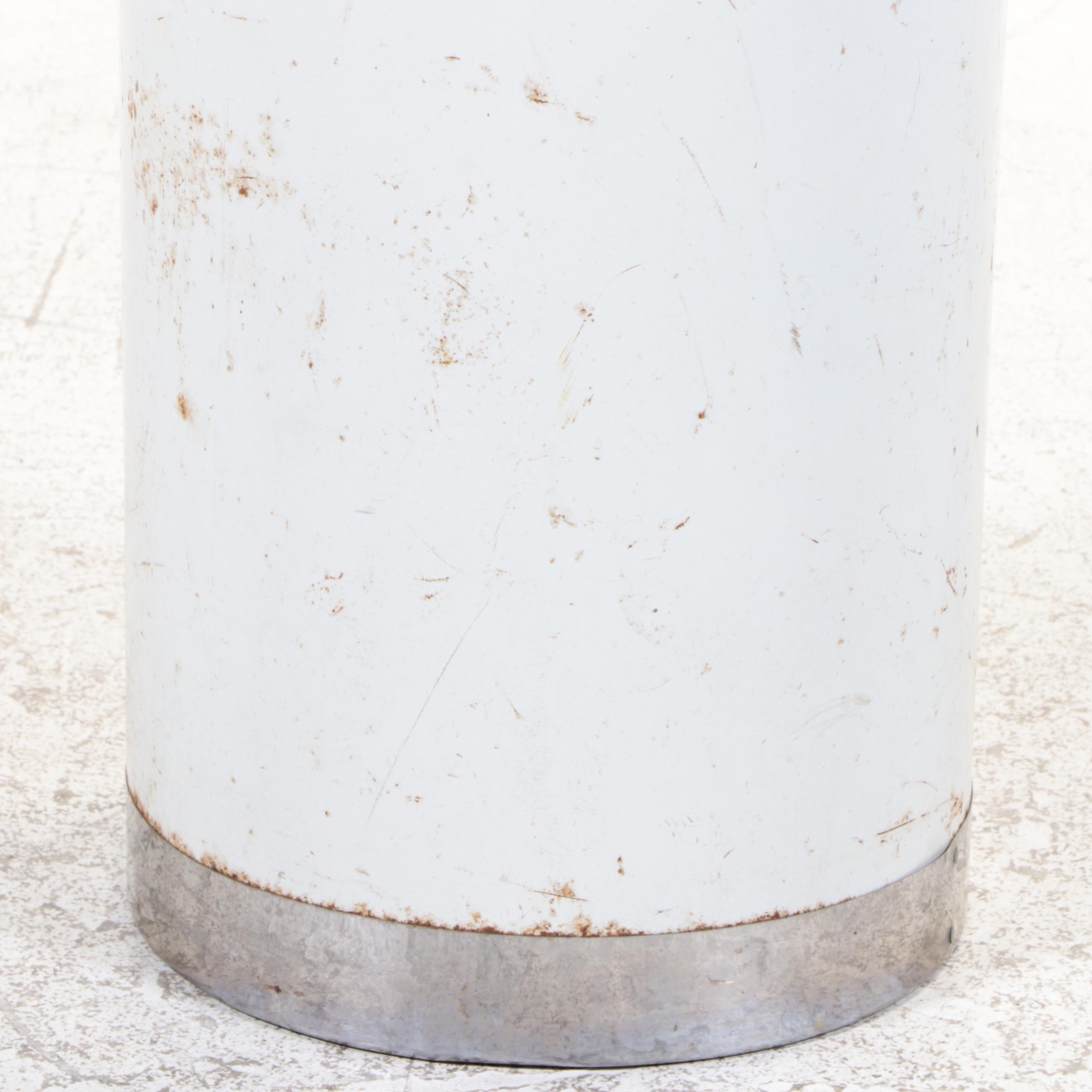 Mid Century Modern Powder-Coated and Brushed Steel Trash Can with Lawson Liner