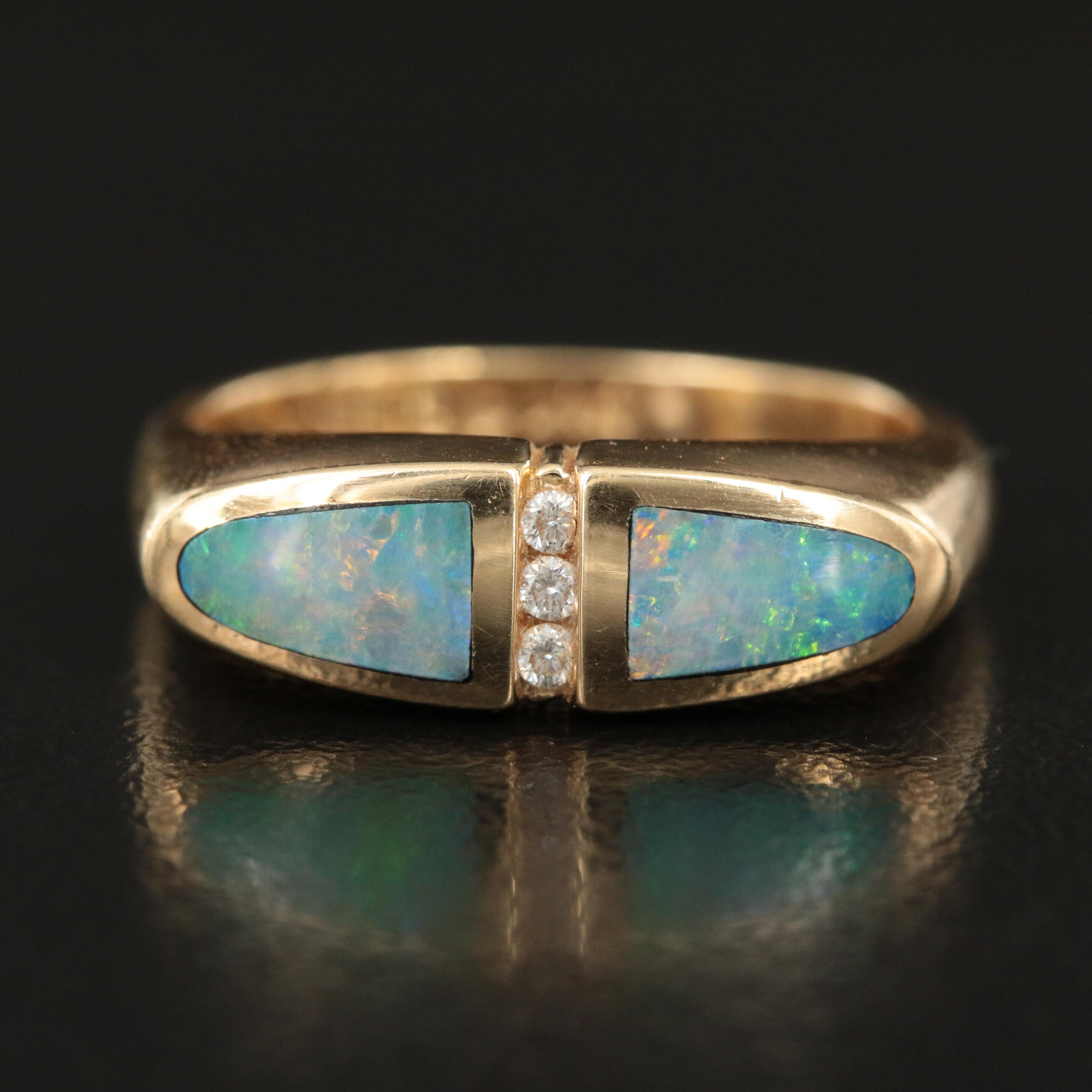 Kabana 14K Opal Ring with Diamond Accents