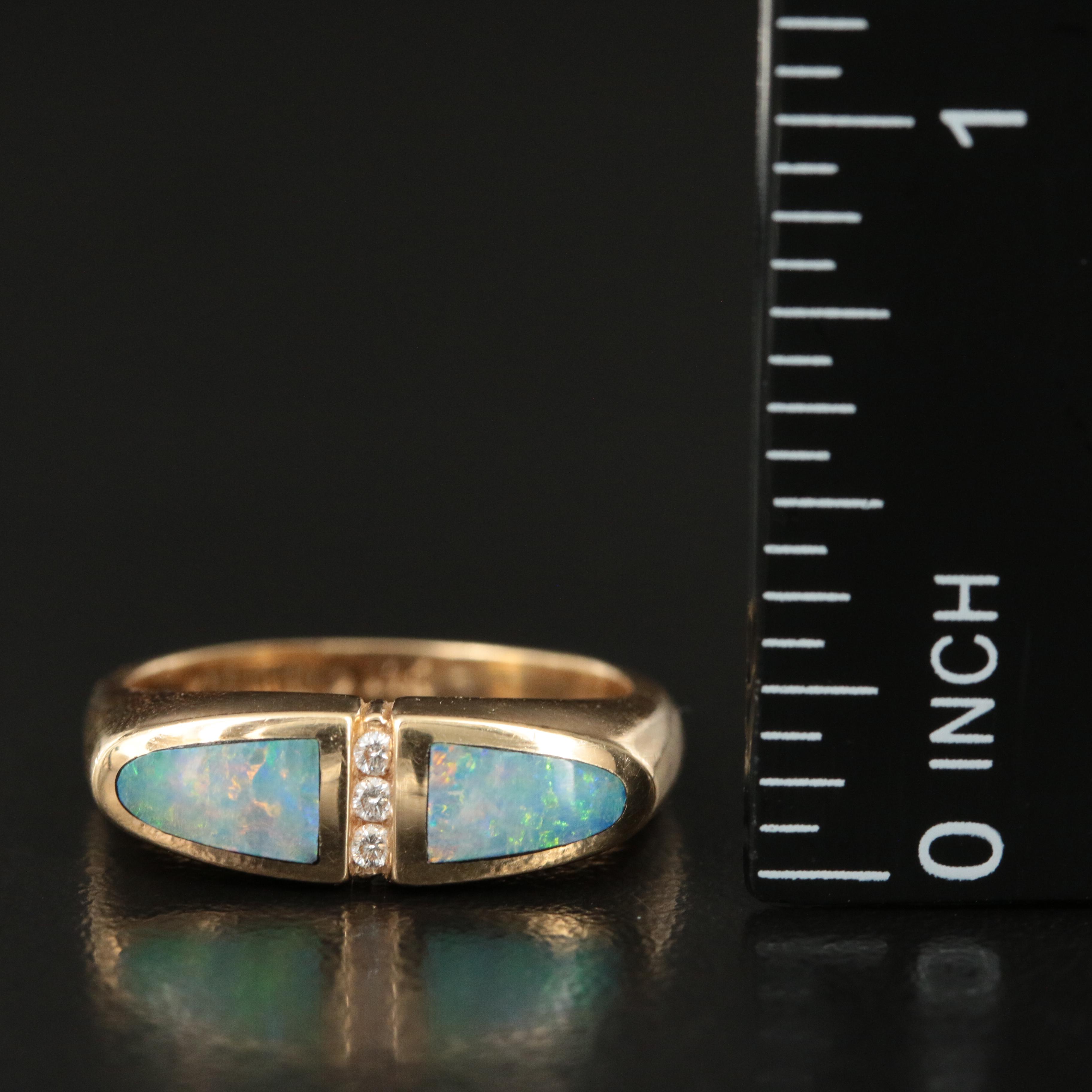 Kabana 14K Opal Ring with Diamond Accents