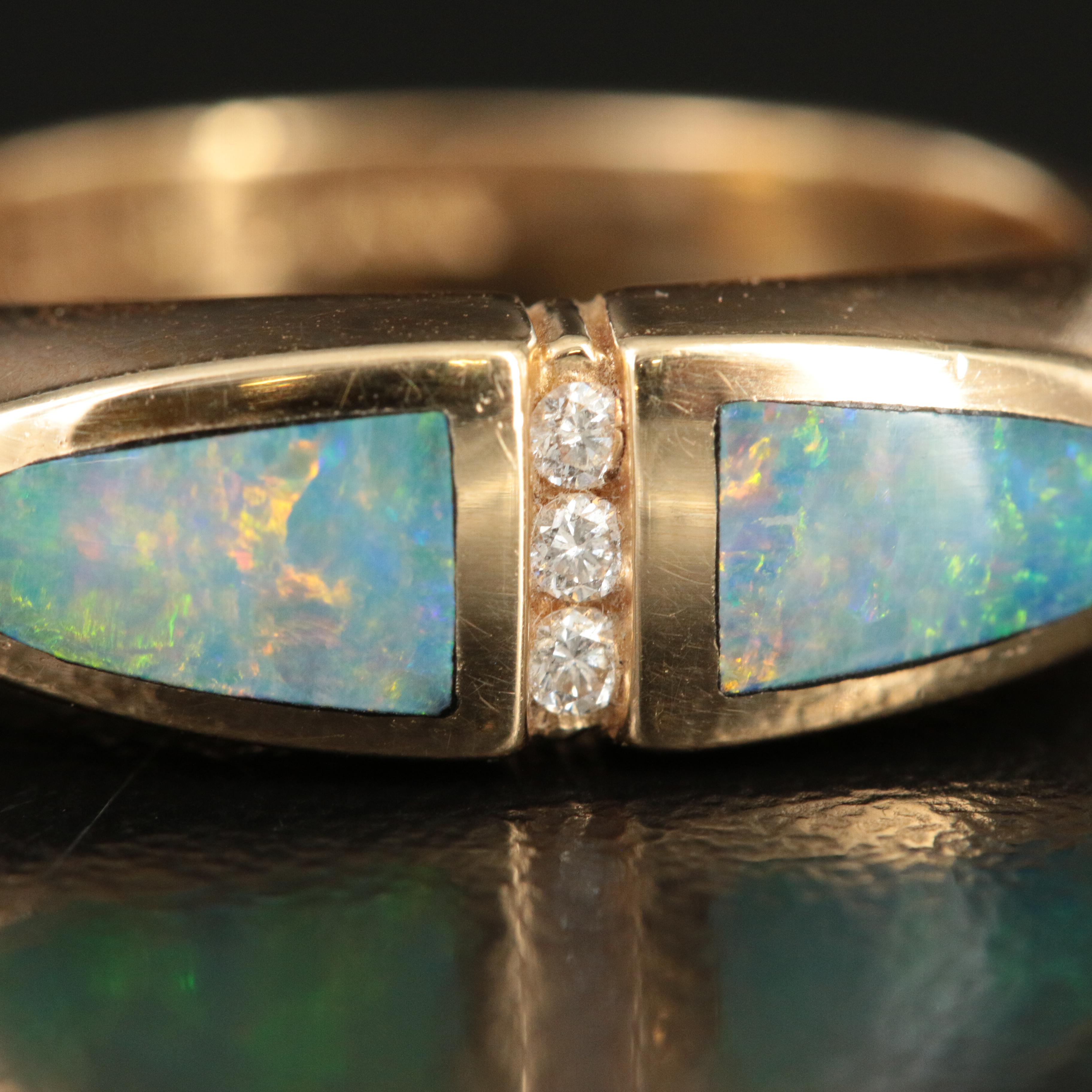 Kabana 14K Opal Ring with Diamond Accents