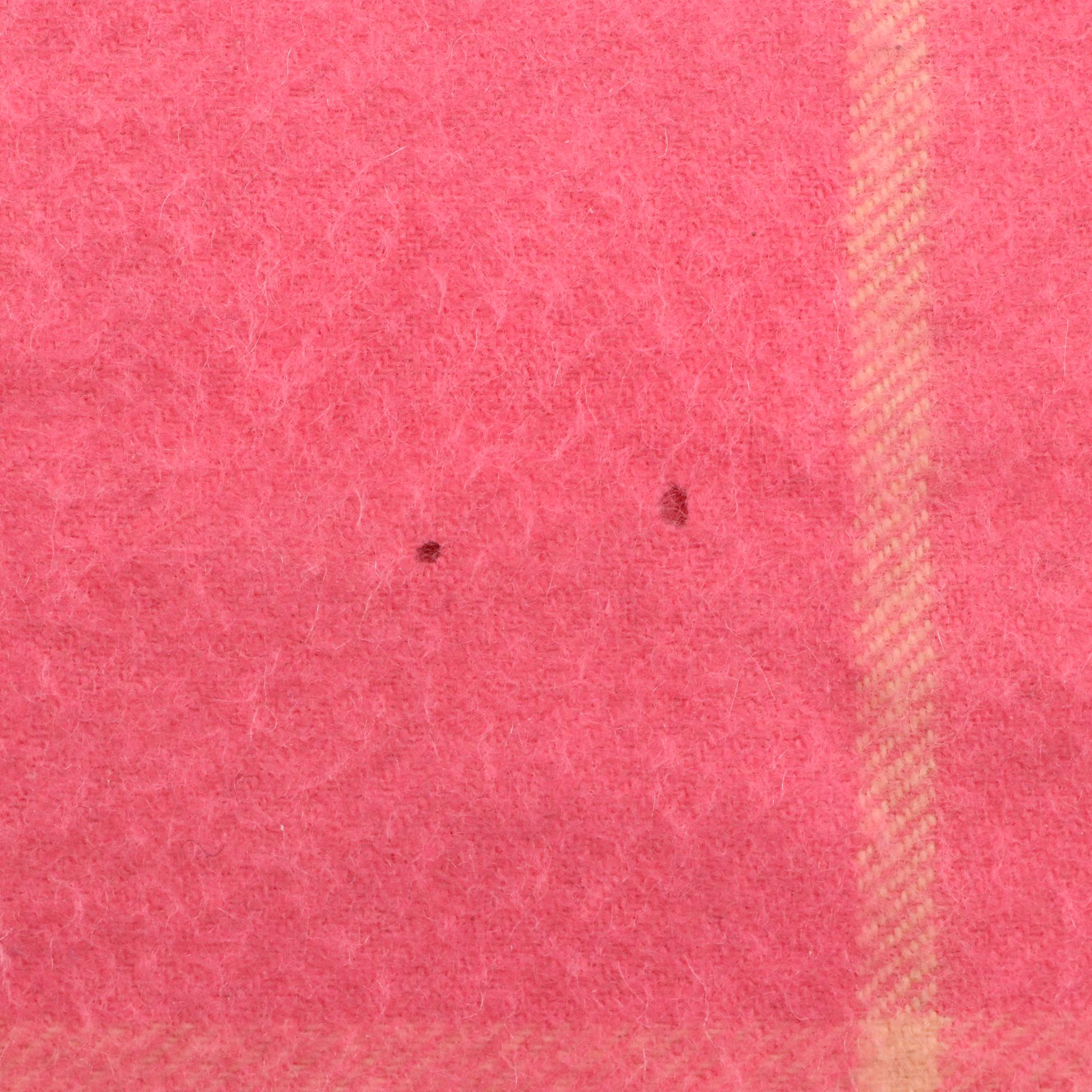 Burberry Pink Plaid Cashmere Fringe Scarf