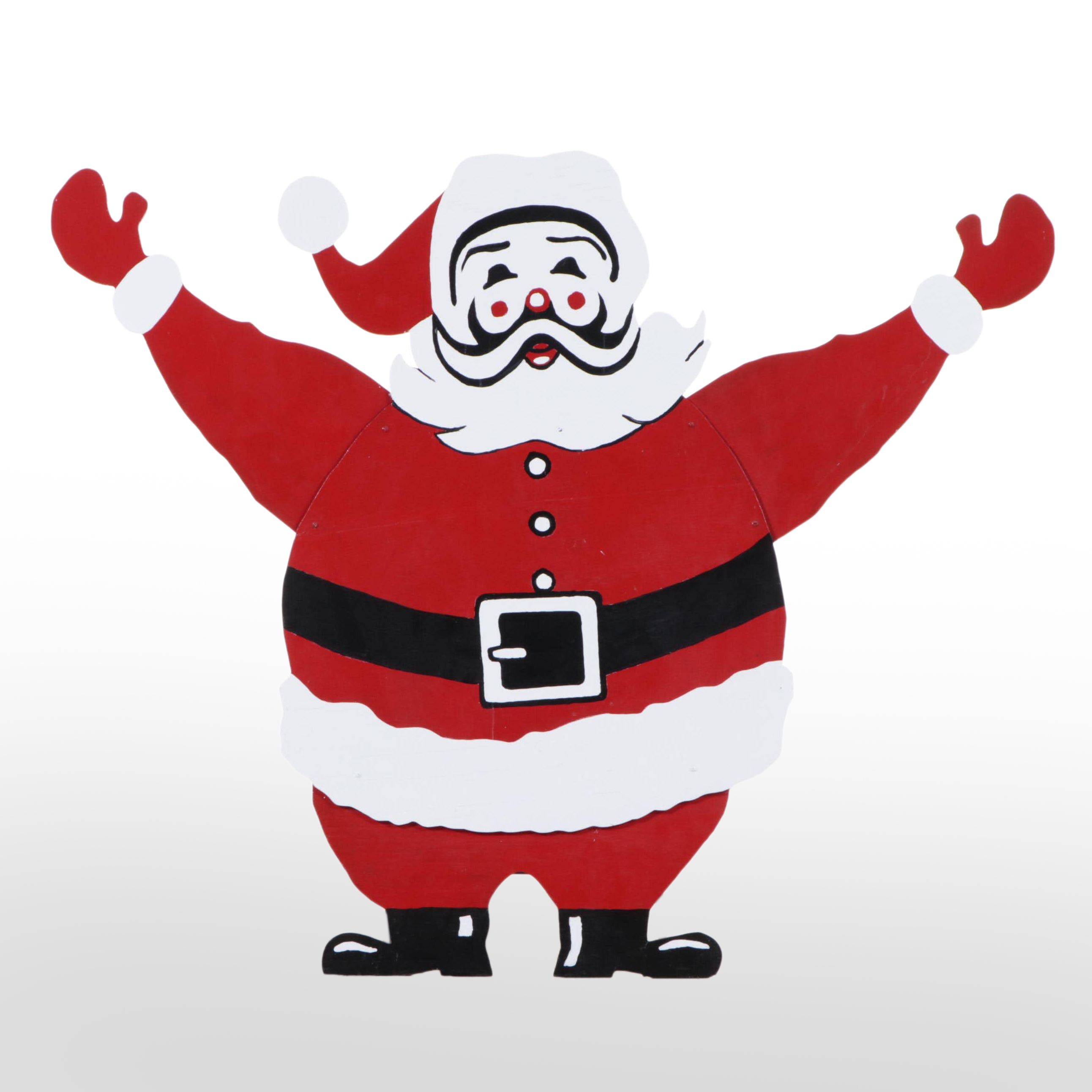 4'8" Paint-Decorated Plywood Santa Claus Cutout