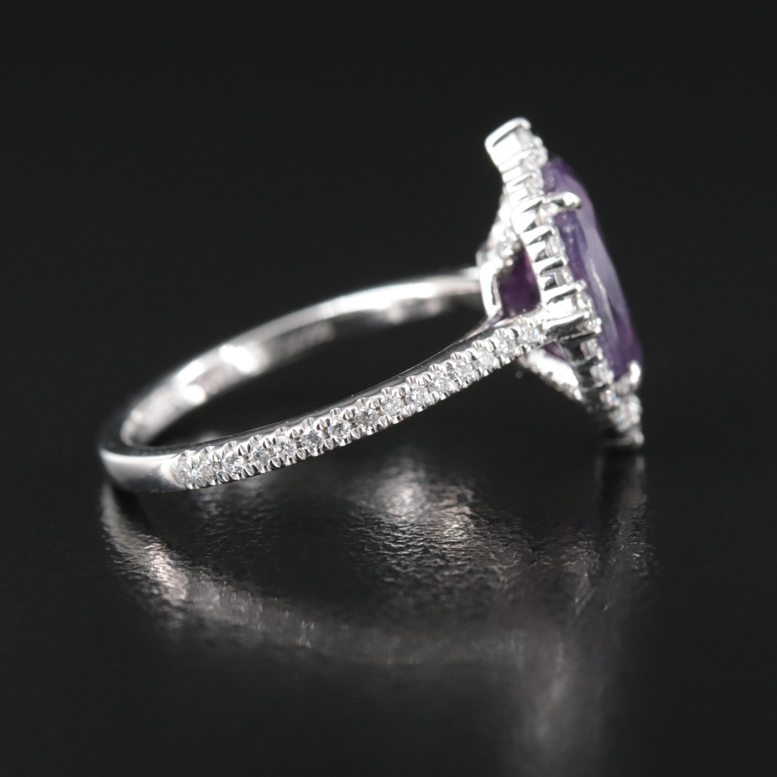 Platinum 3.83 CT Unheated Kashmir Sapphire and Diamond Ring with GIA Report