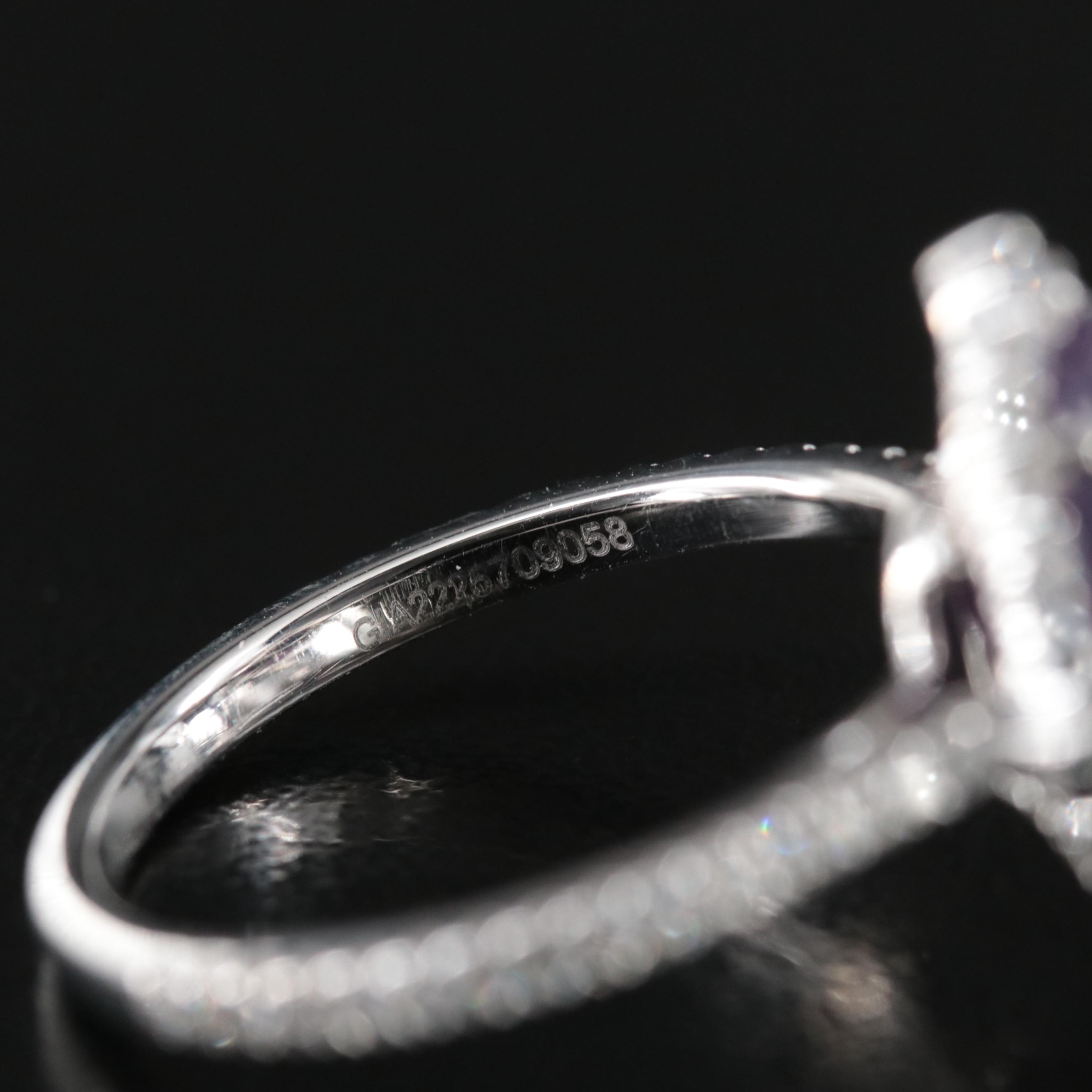 Platinum 3.83 CT Unheated Kashmir Sapphire and Diamond Ring with GIA Report