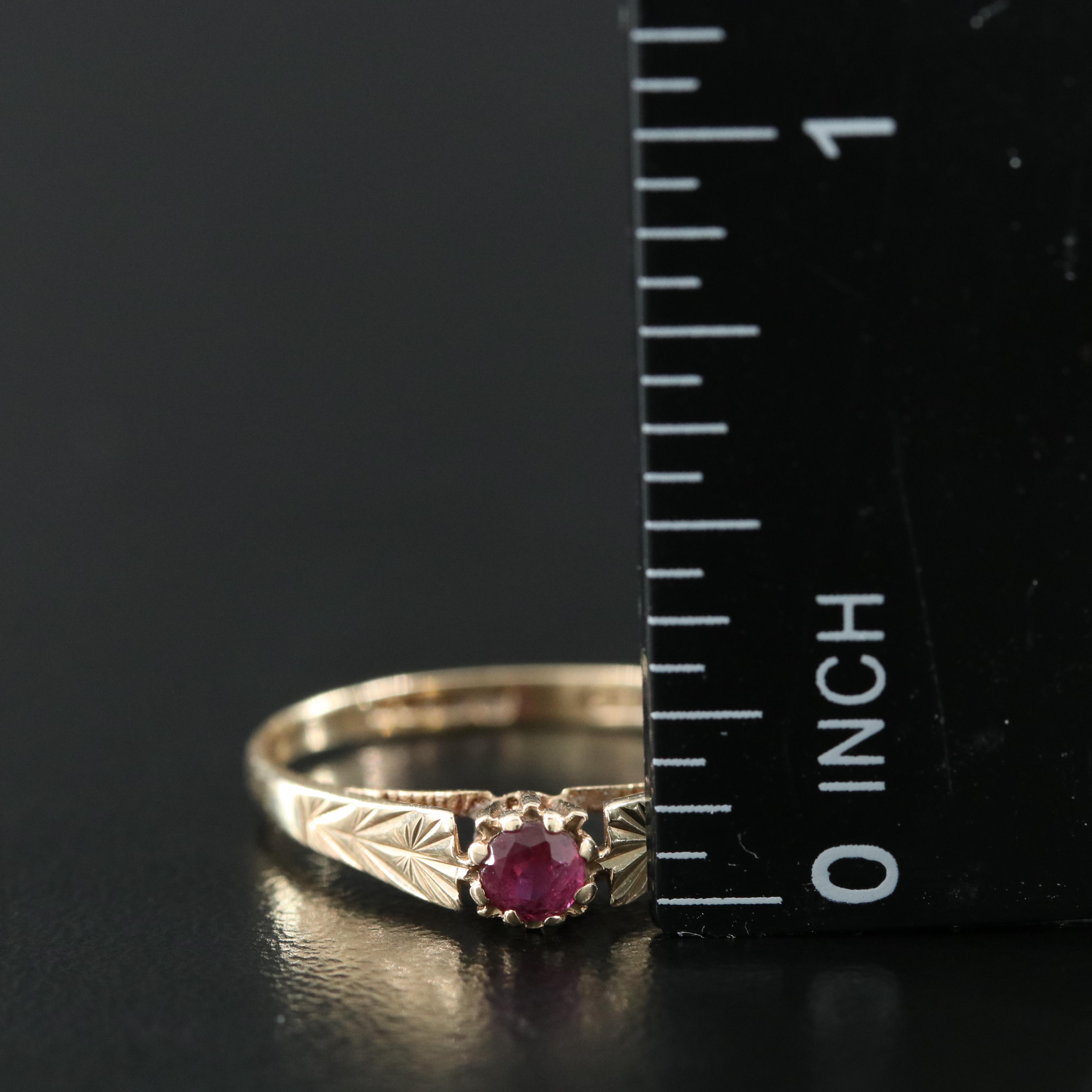 Vintage 9K Ruby Solitaire Ring