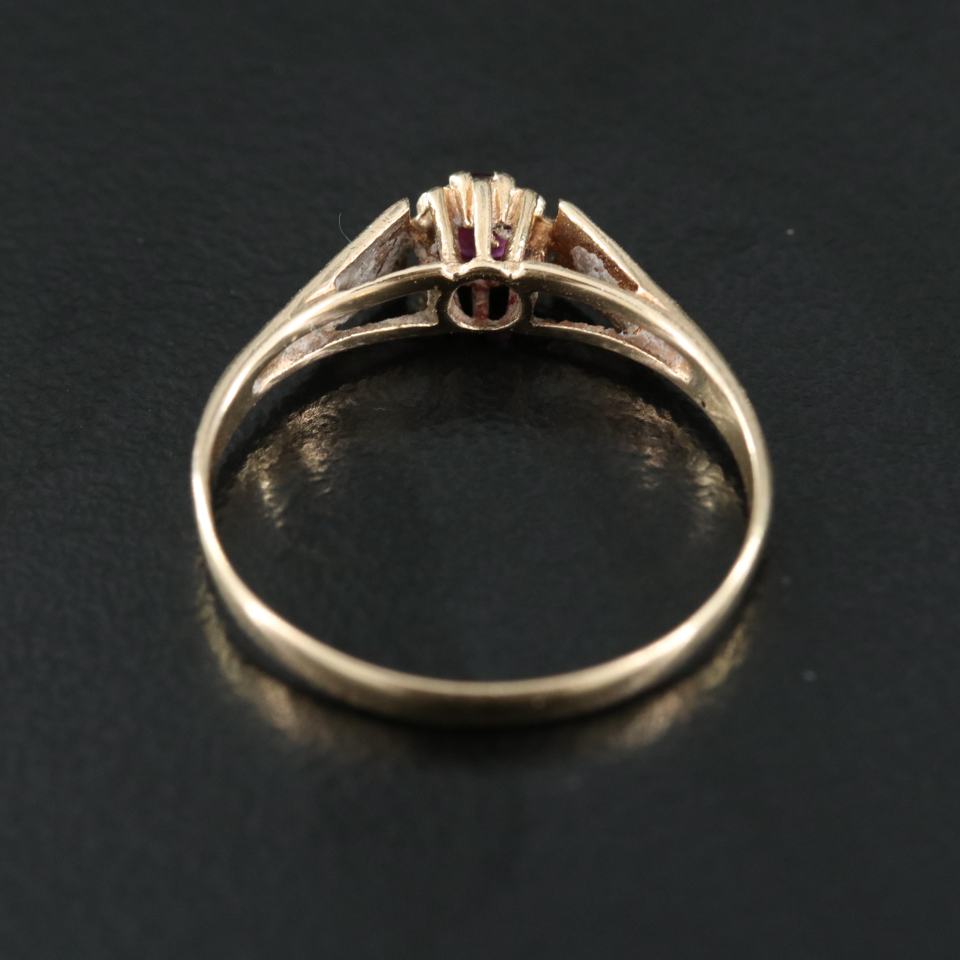 Vintage 9K Ruby Solitaire Ring