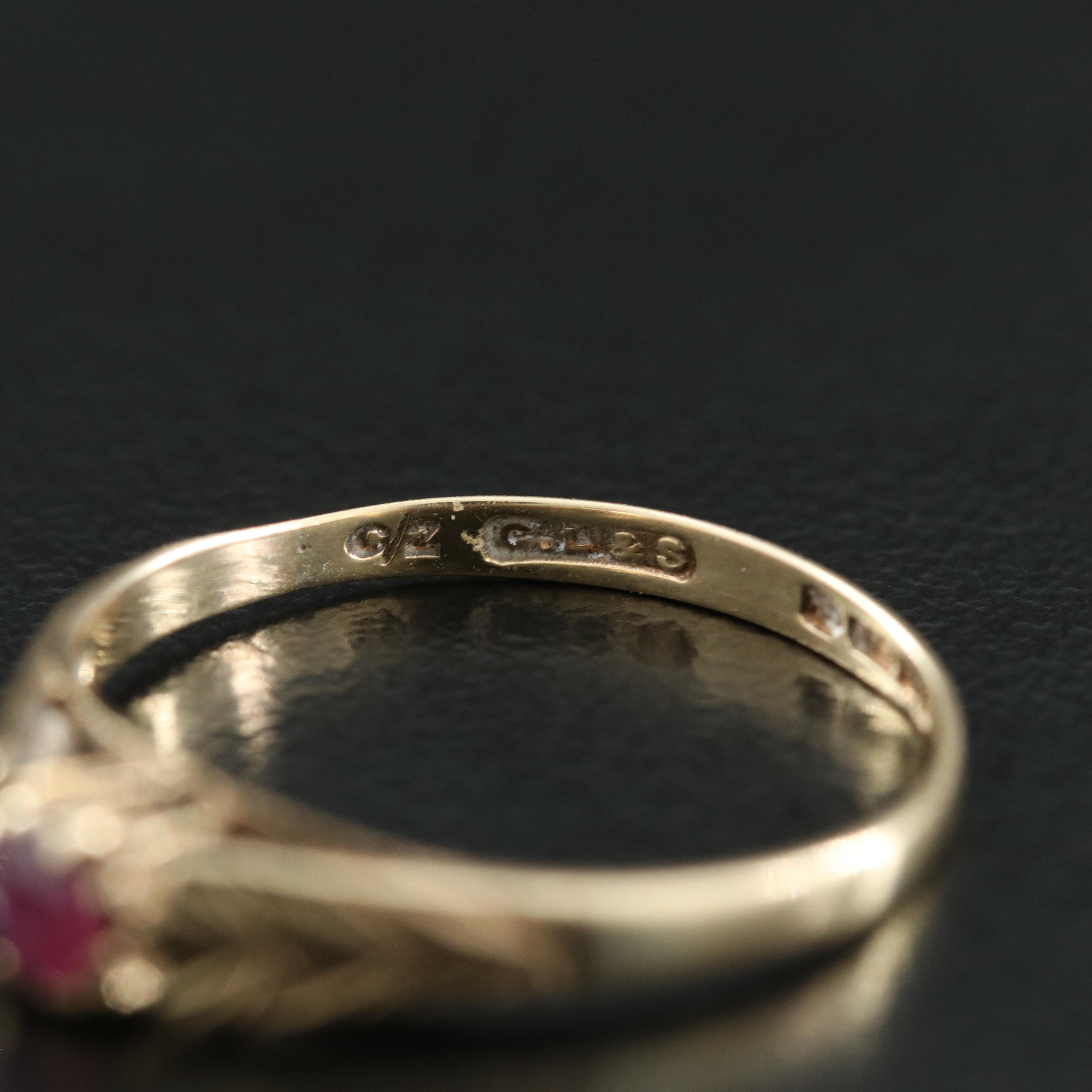 Vintage 9K Ruby Solitaire Ring