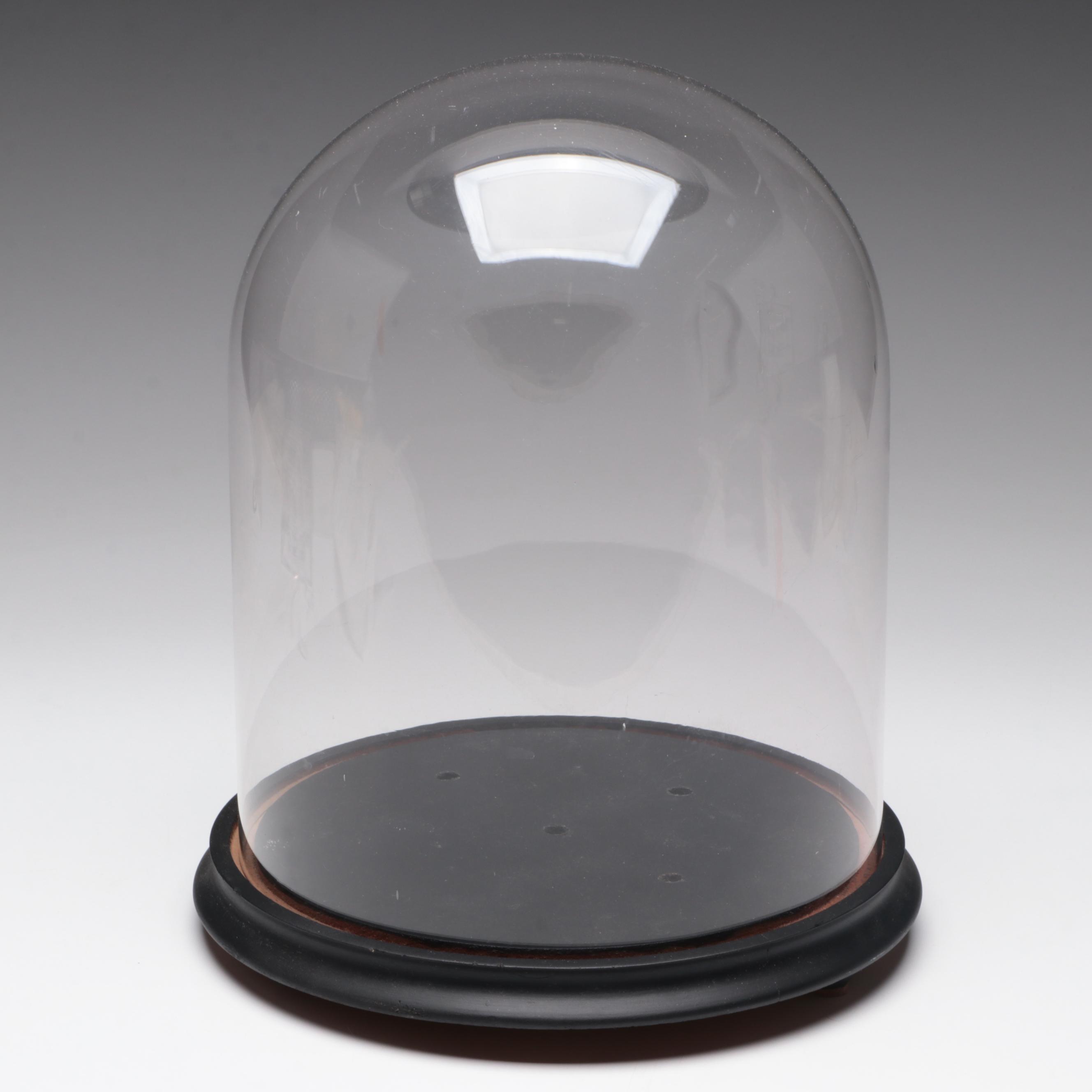 Glass and Wood Clock Display Dome