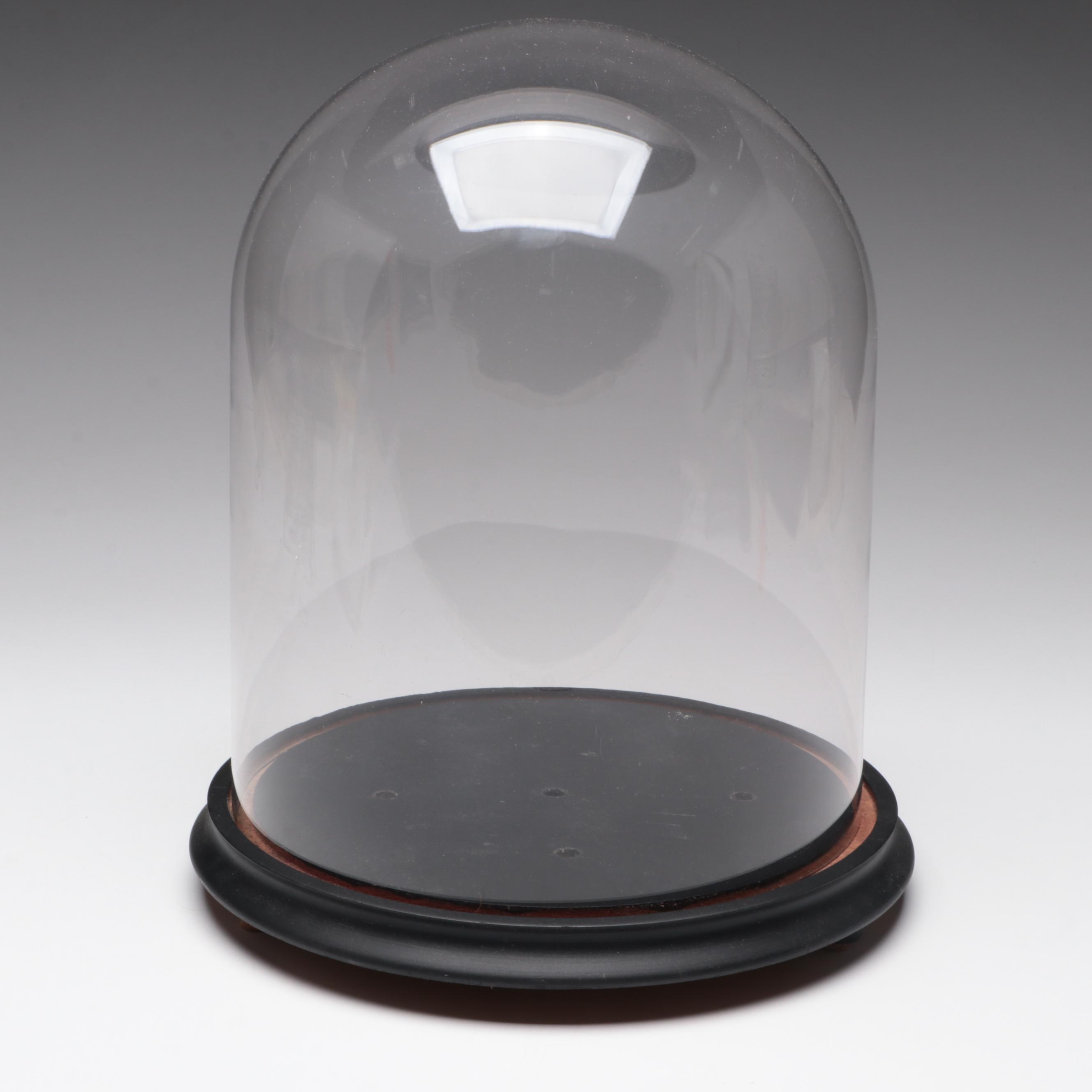 Glass and Wood Clock Display Dome