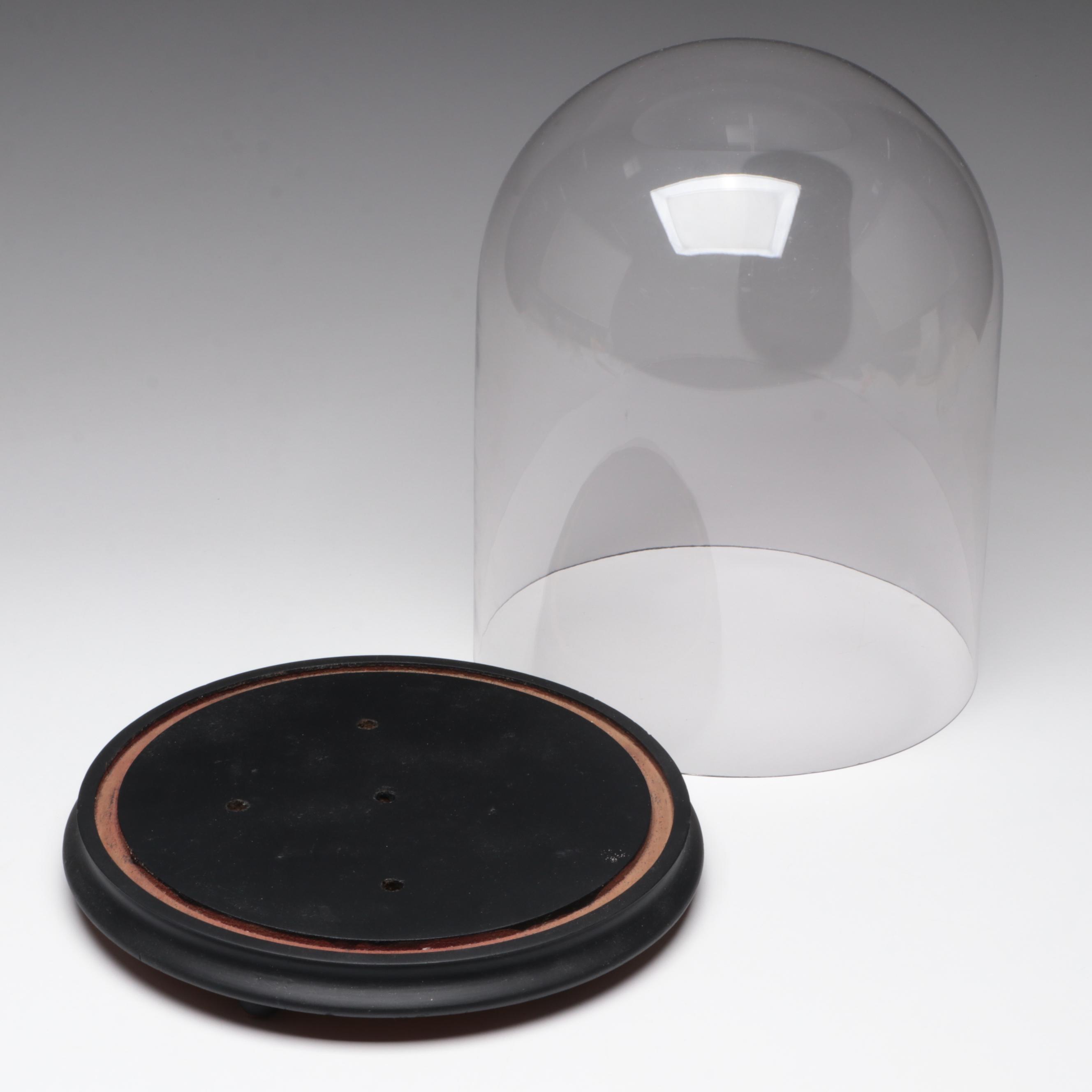 Glass and Wood Clock Display Dome