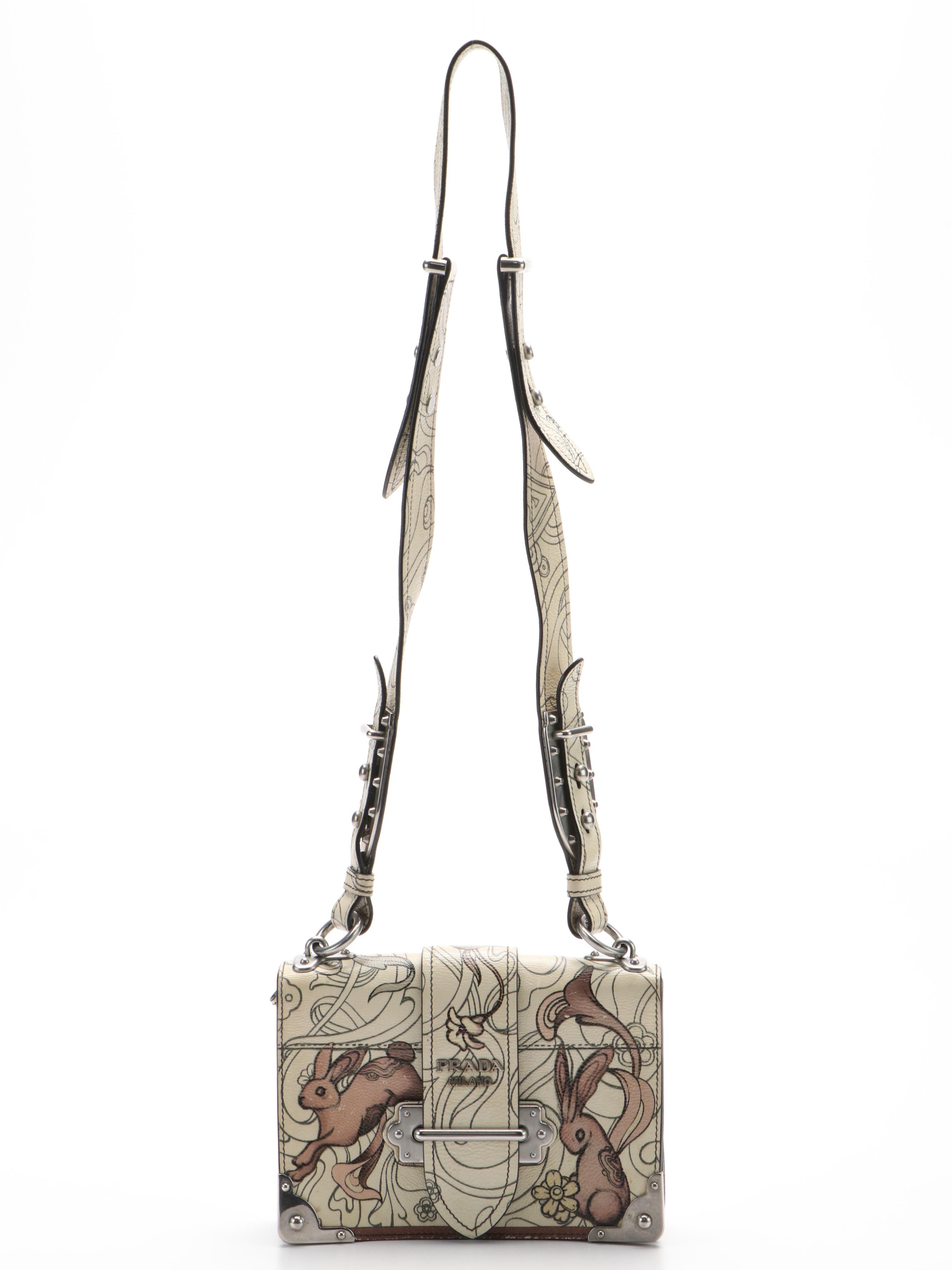 Prada Rabbit Print Cahier Crossbody Bag
