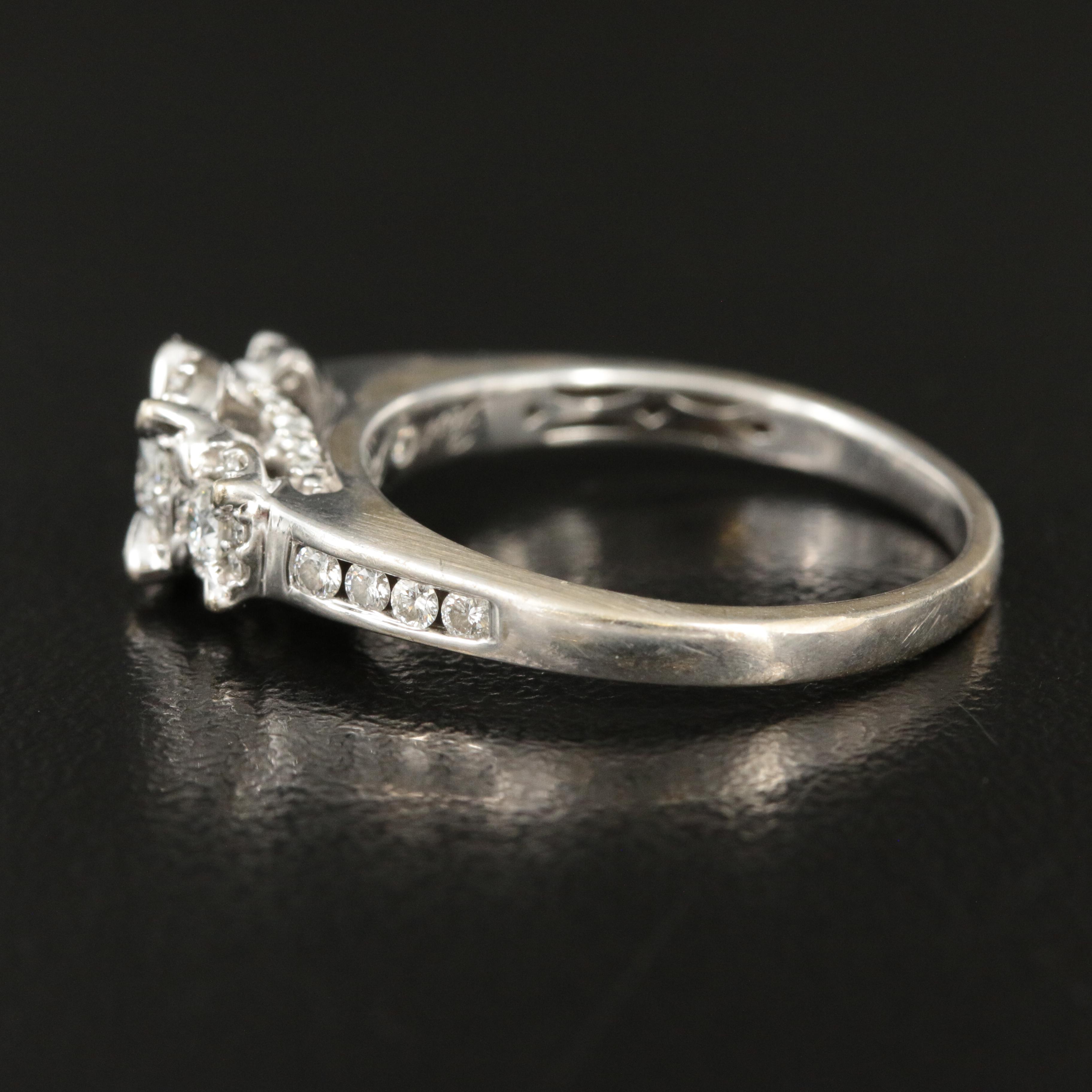 14K 0.83 CTW Diamond Past, Present, Future Ring