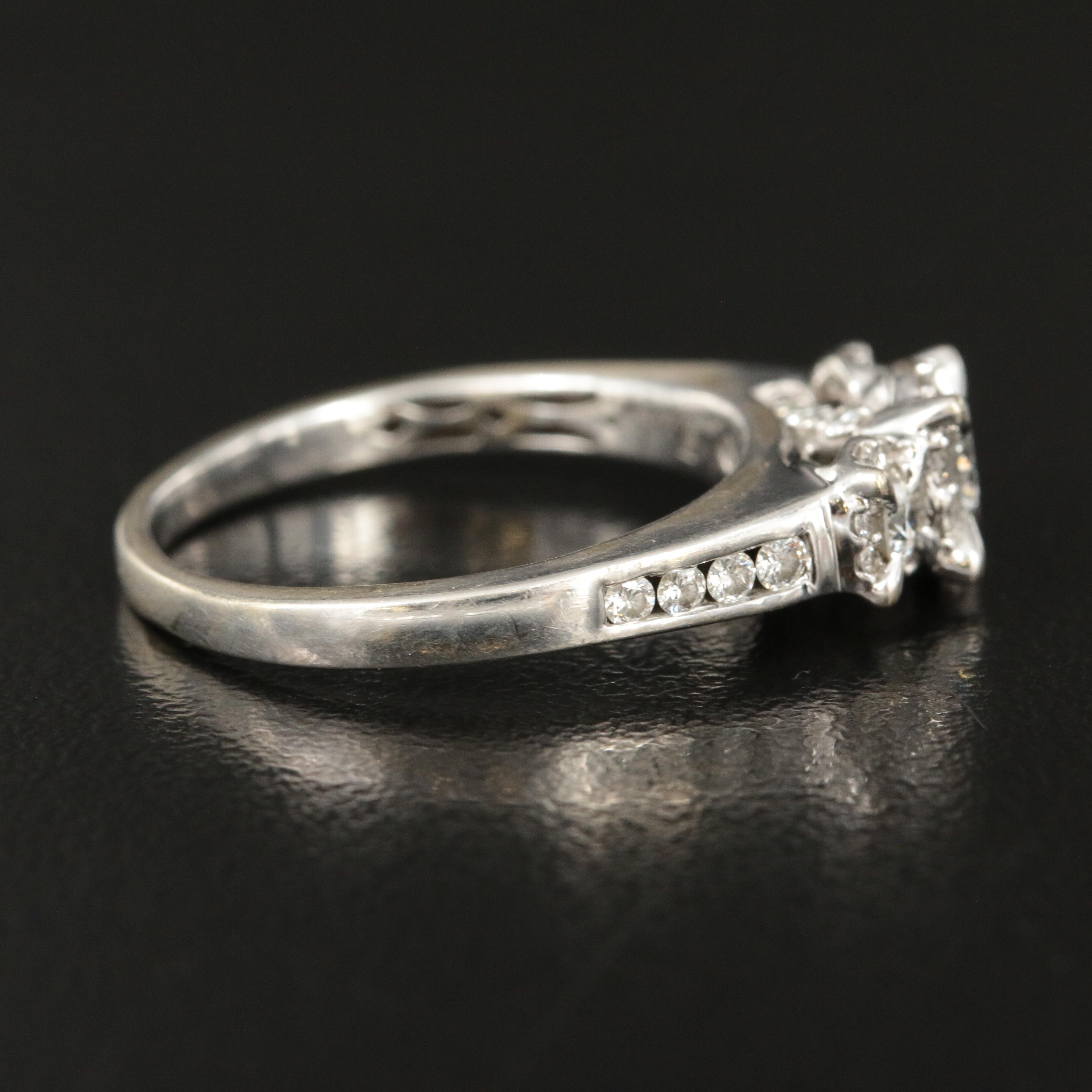 14K 0.83 CTW Diamond Past, Present, Future Ring