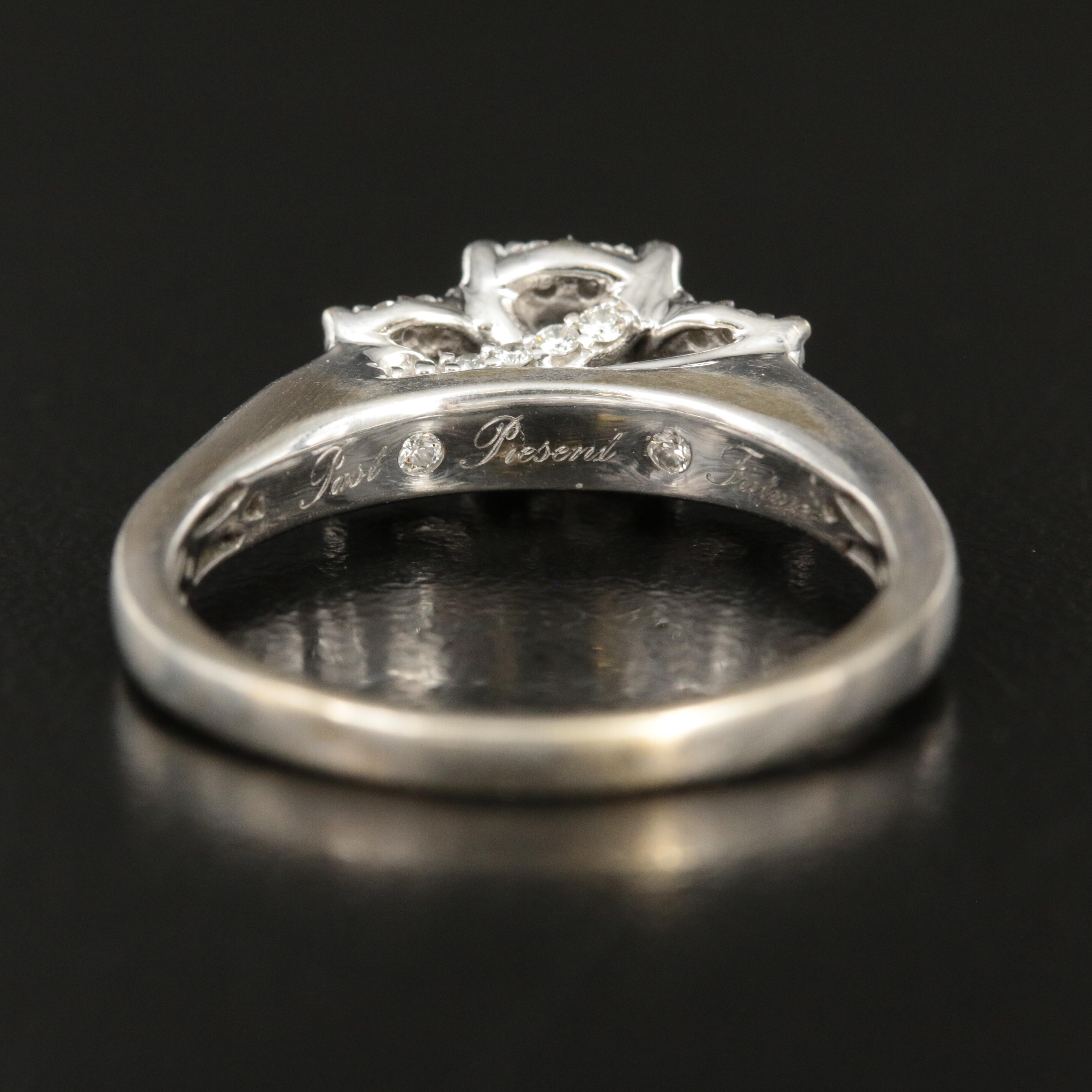 14K 0.83 CTW Diamond Past, Present, Future Ring