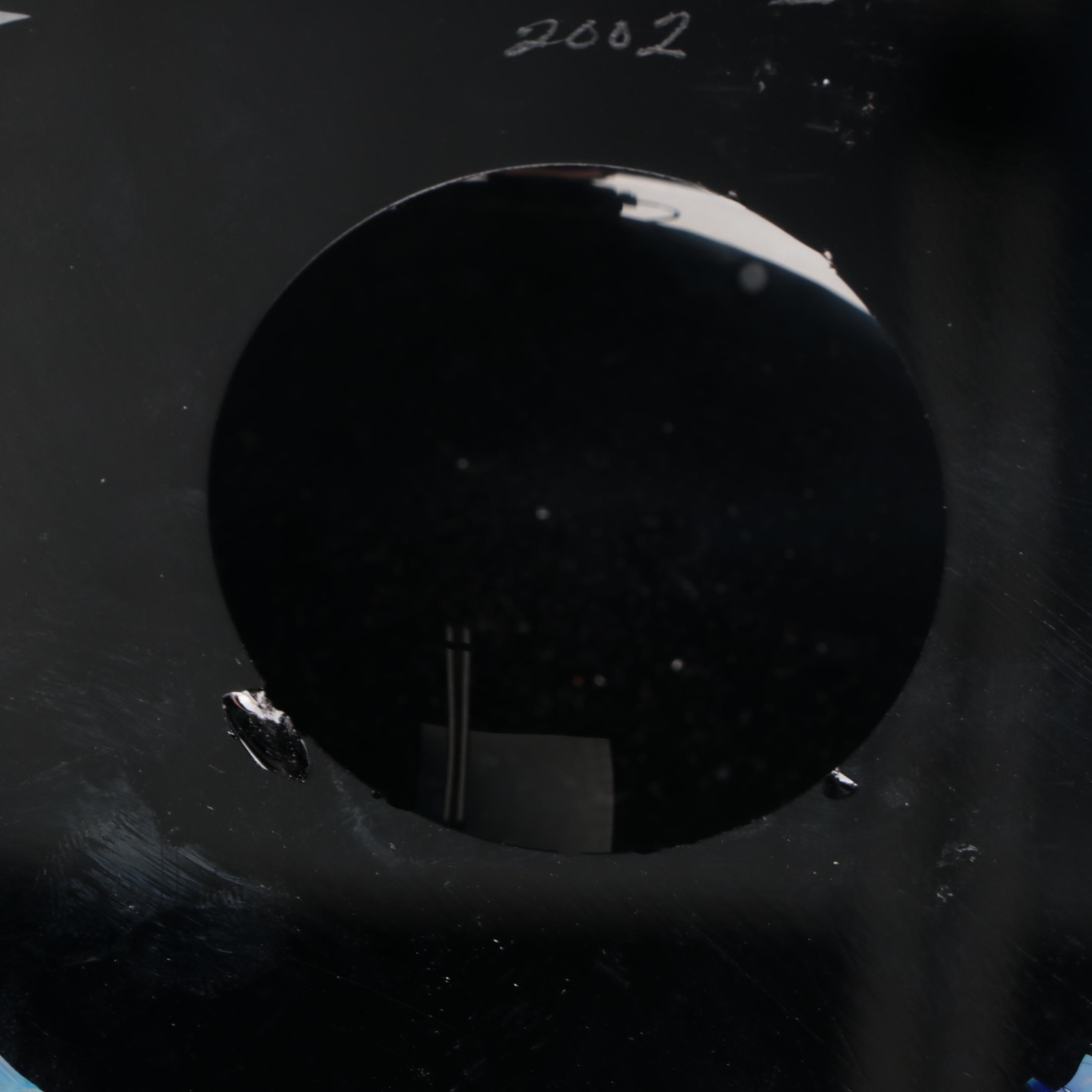 Rollin Karg Abstract Metal and Multicolor Dichroic Art Glass Sculpture, 2002