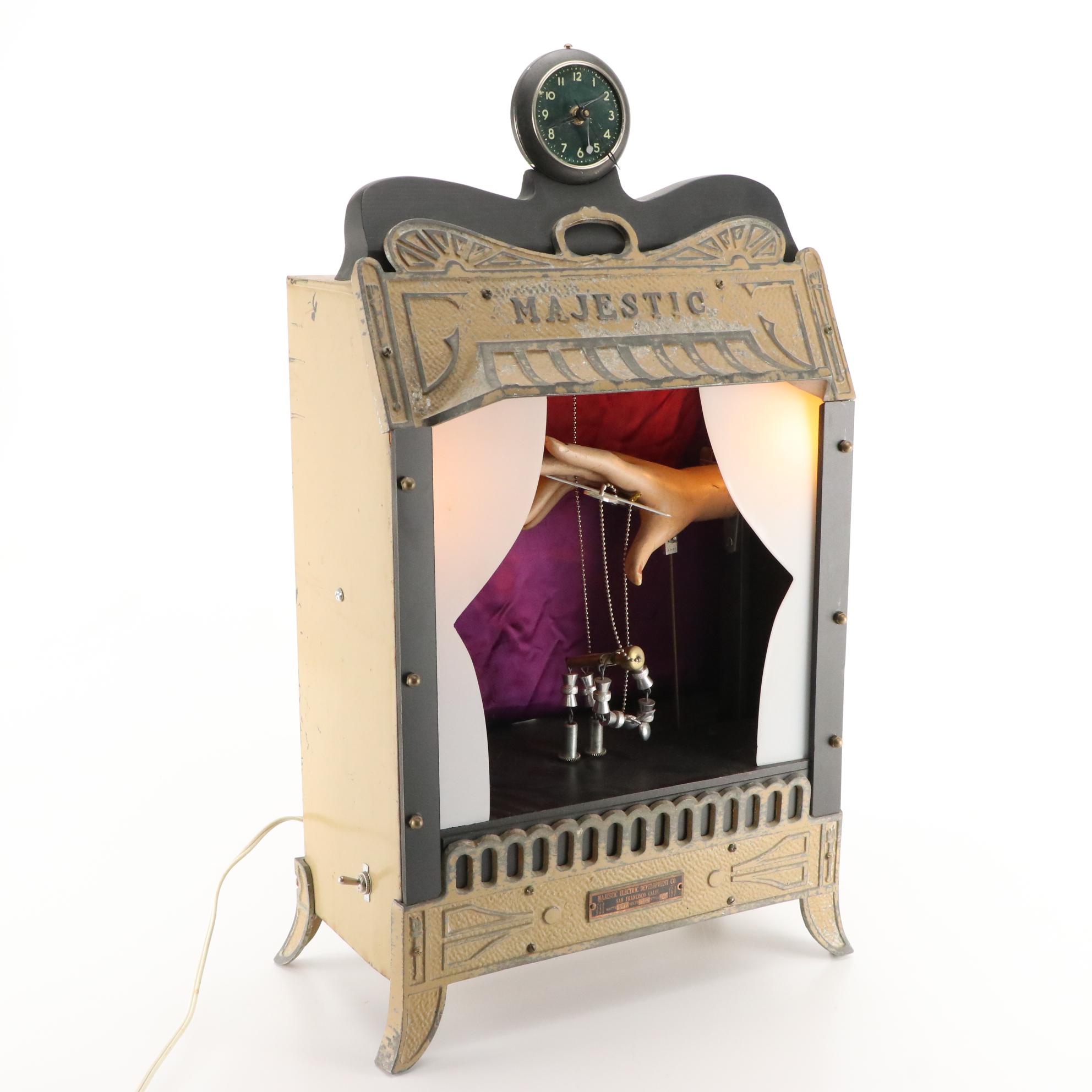 Randall Cleaver Found Object Kinetic Assemblage of Marionette Puppet and Stage