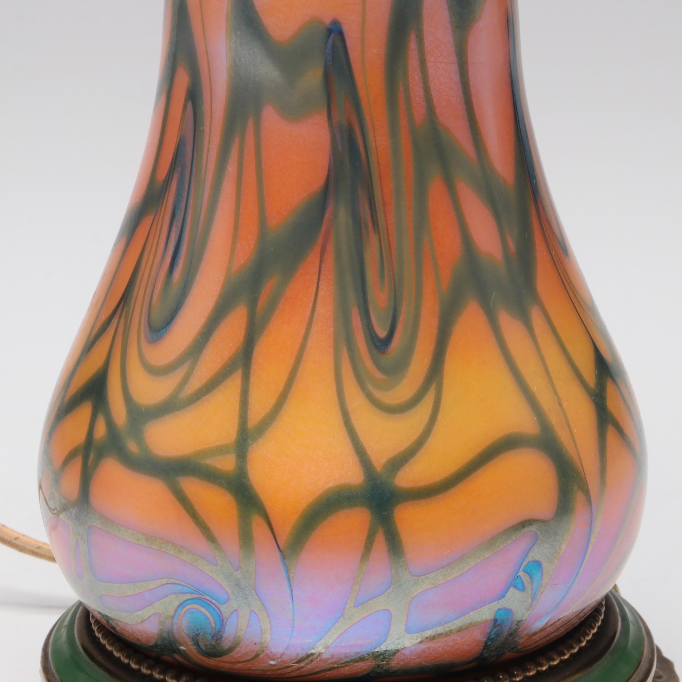 Durand Art Nouveau Studio Glass Table Lamp, Early 20th C