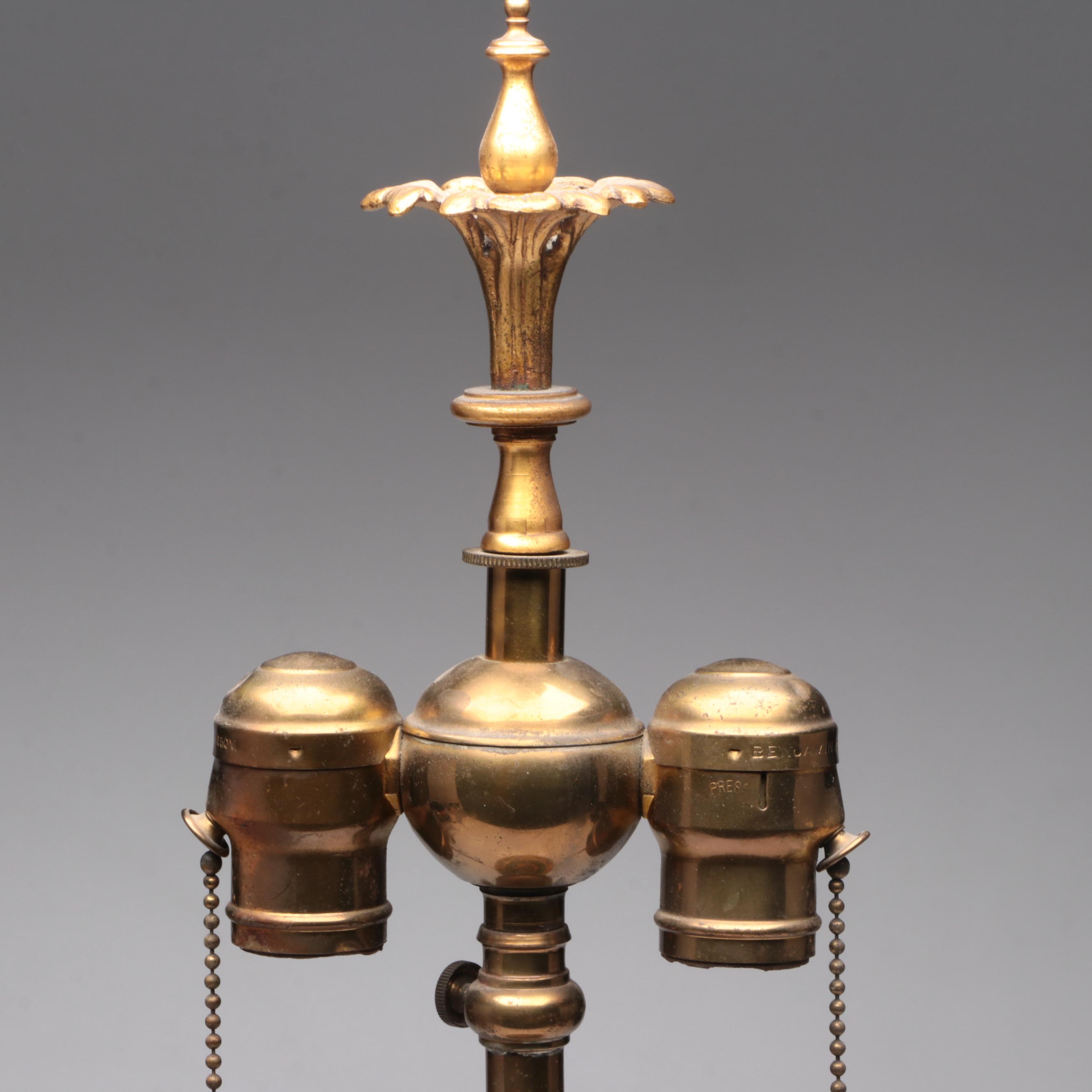 Durand Art Nouveau Studio Glass Table Lamp, Early 20th C