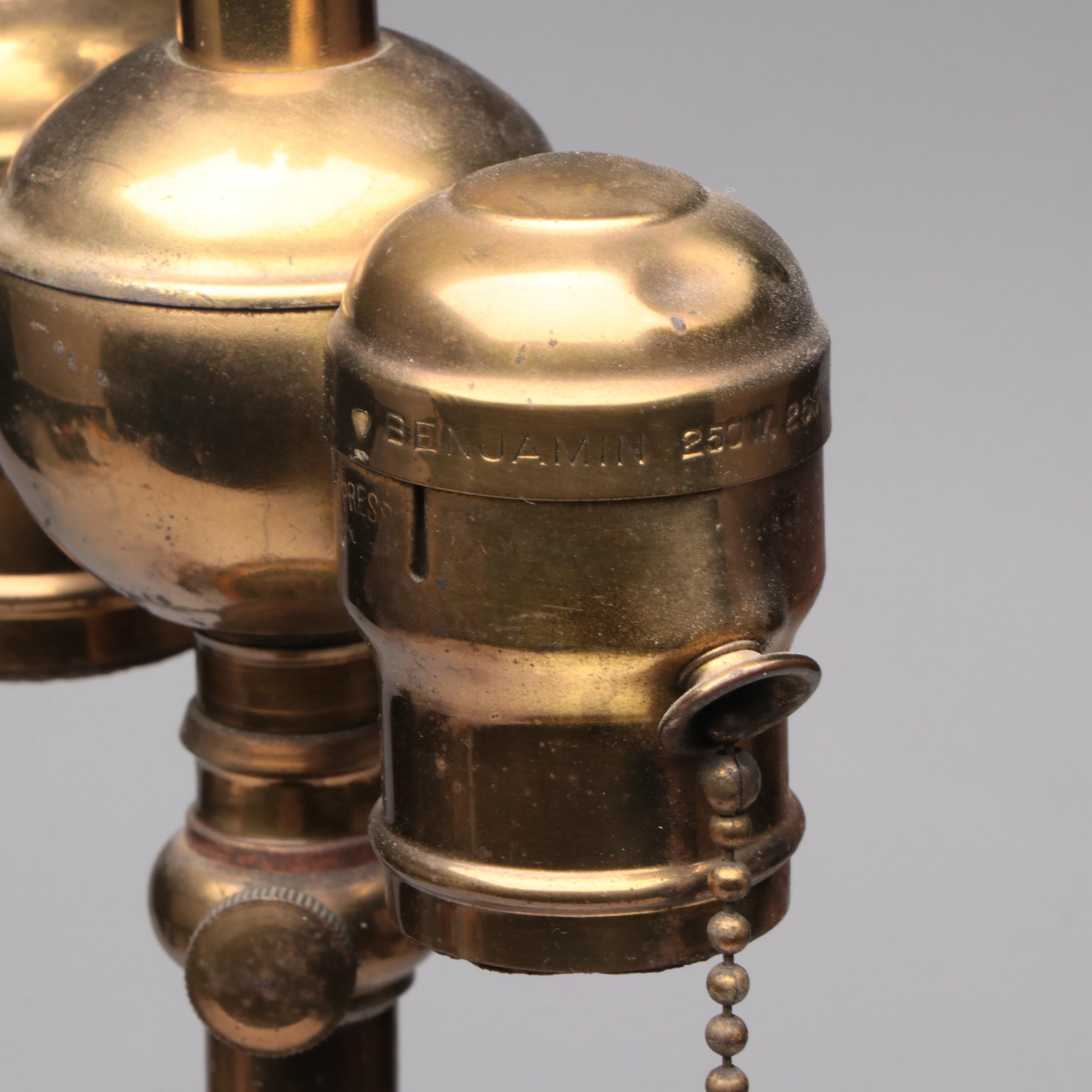 Durand Art Nouveau Studio Glass Table Lamp, Early 20th C