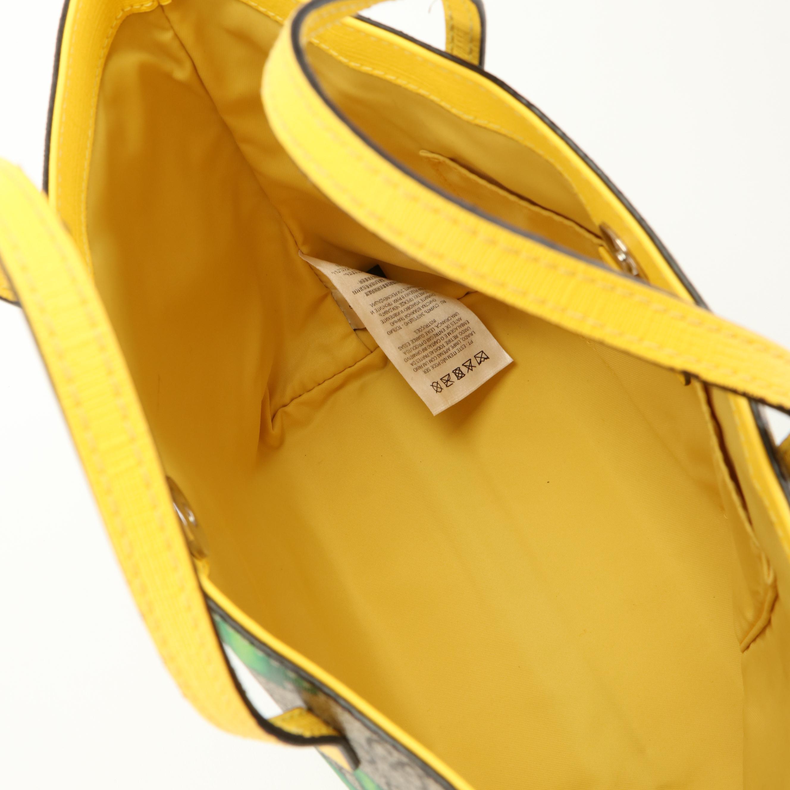 Gucci Smiling Plants Tote in Printed GG Supreme Canvas