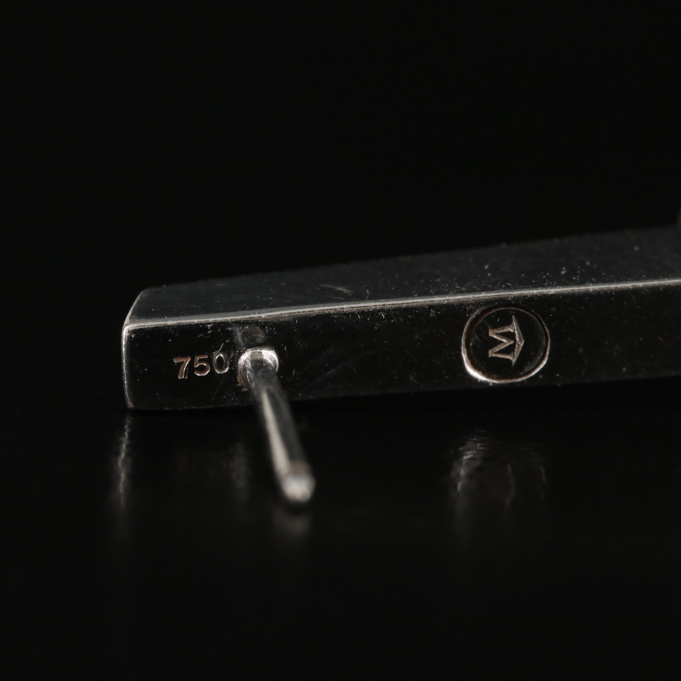 Movado 18K Pearl and Diamond Drop Earrings