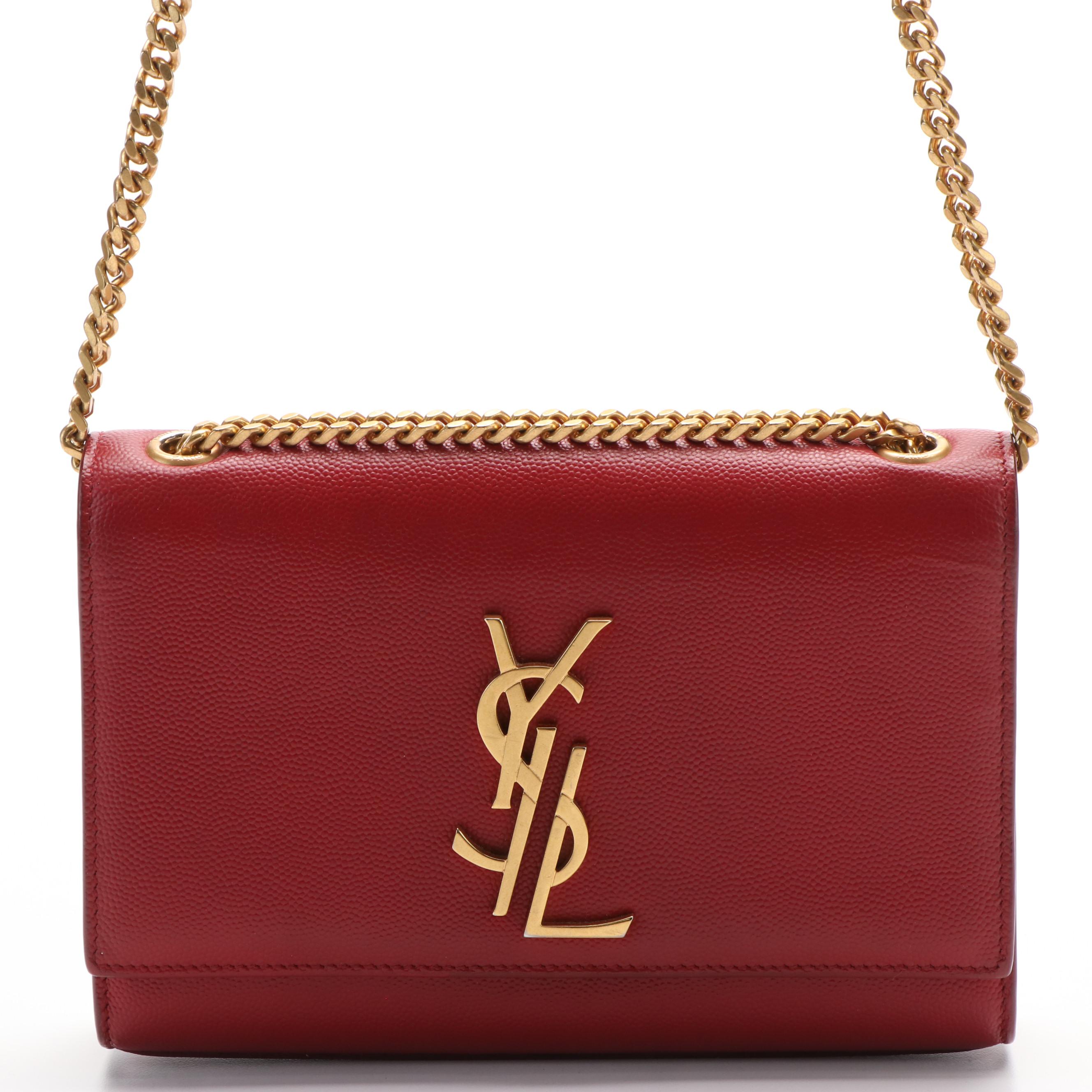 Yves Saint Laurent Crossbody Bag in Red Grained Leather EBTH