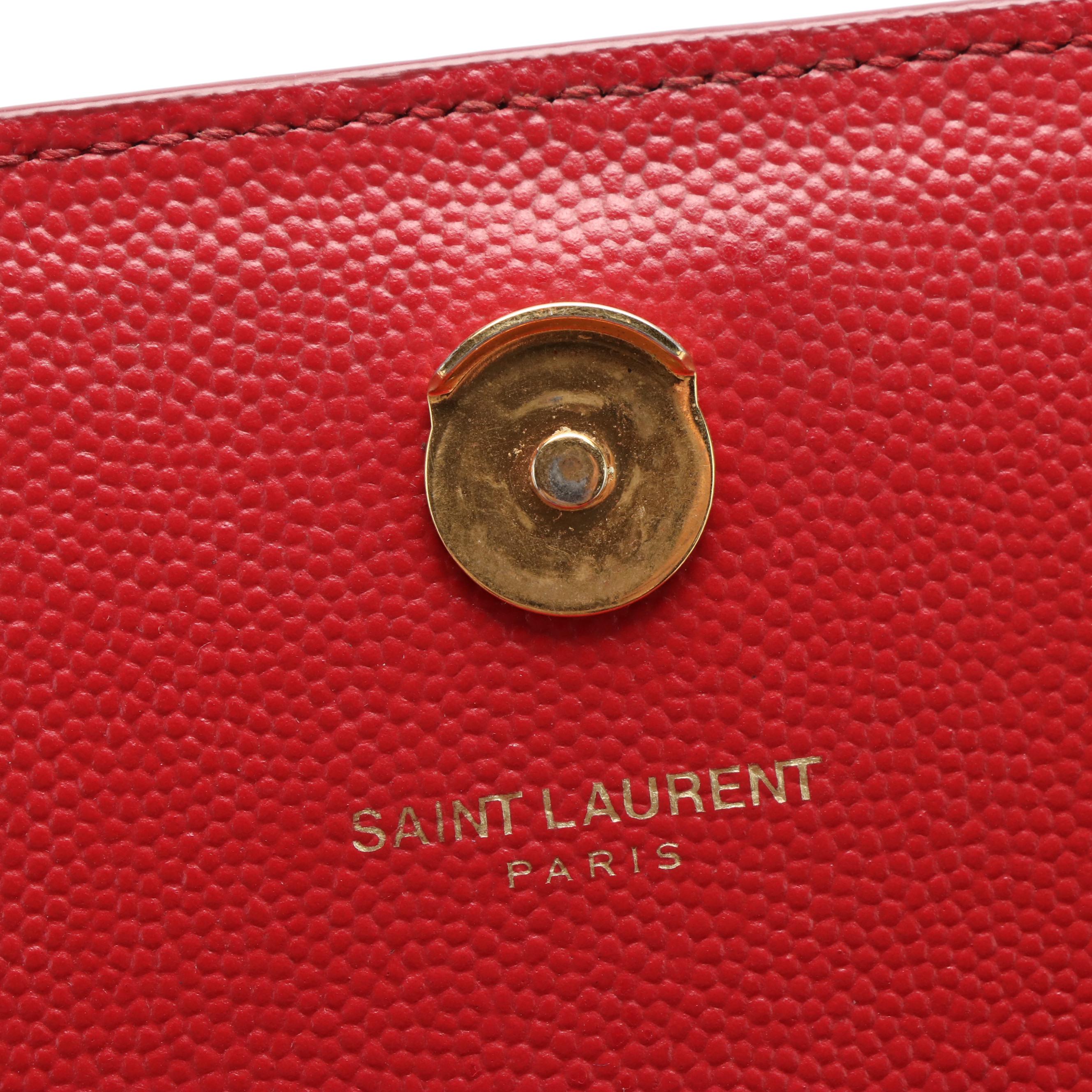 Yves Saint Laurent Crossbody Bag in Red Grained Leather