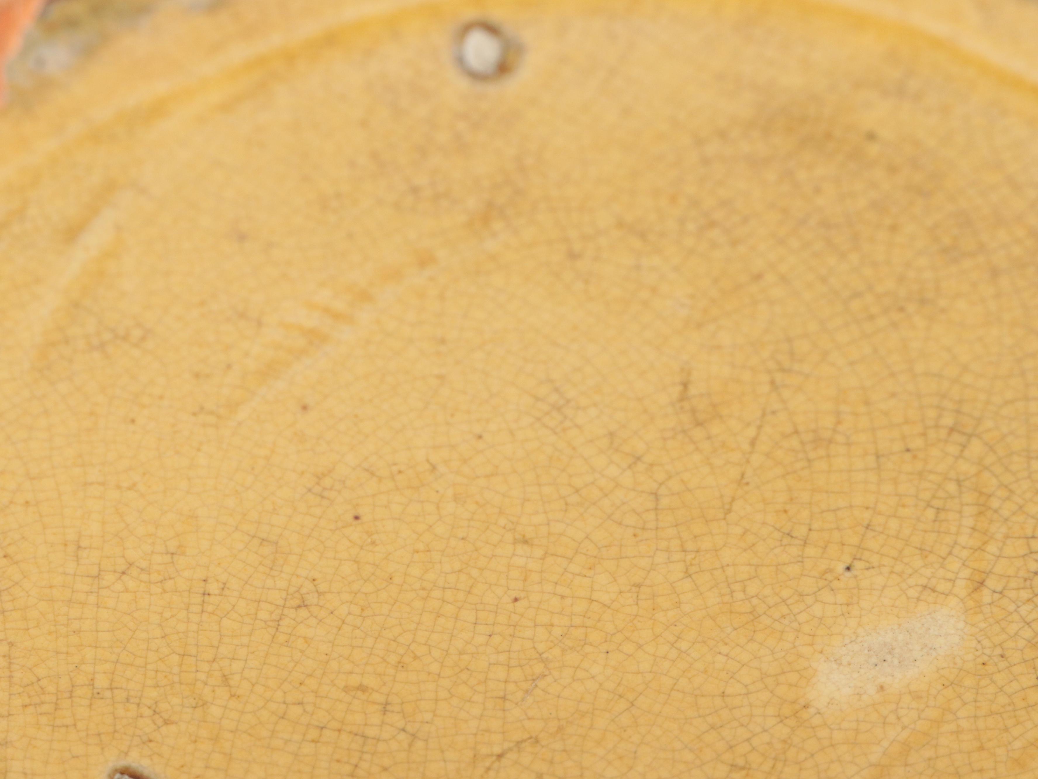 Weller Style Brown Glazed Majolica Jardiniere and Pedestal with Floral Motif
