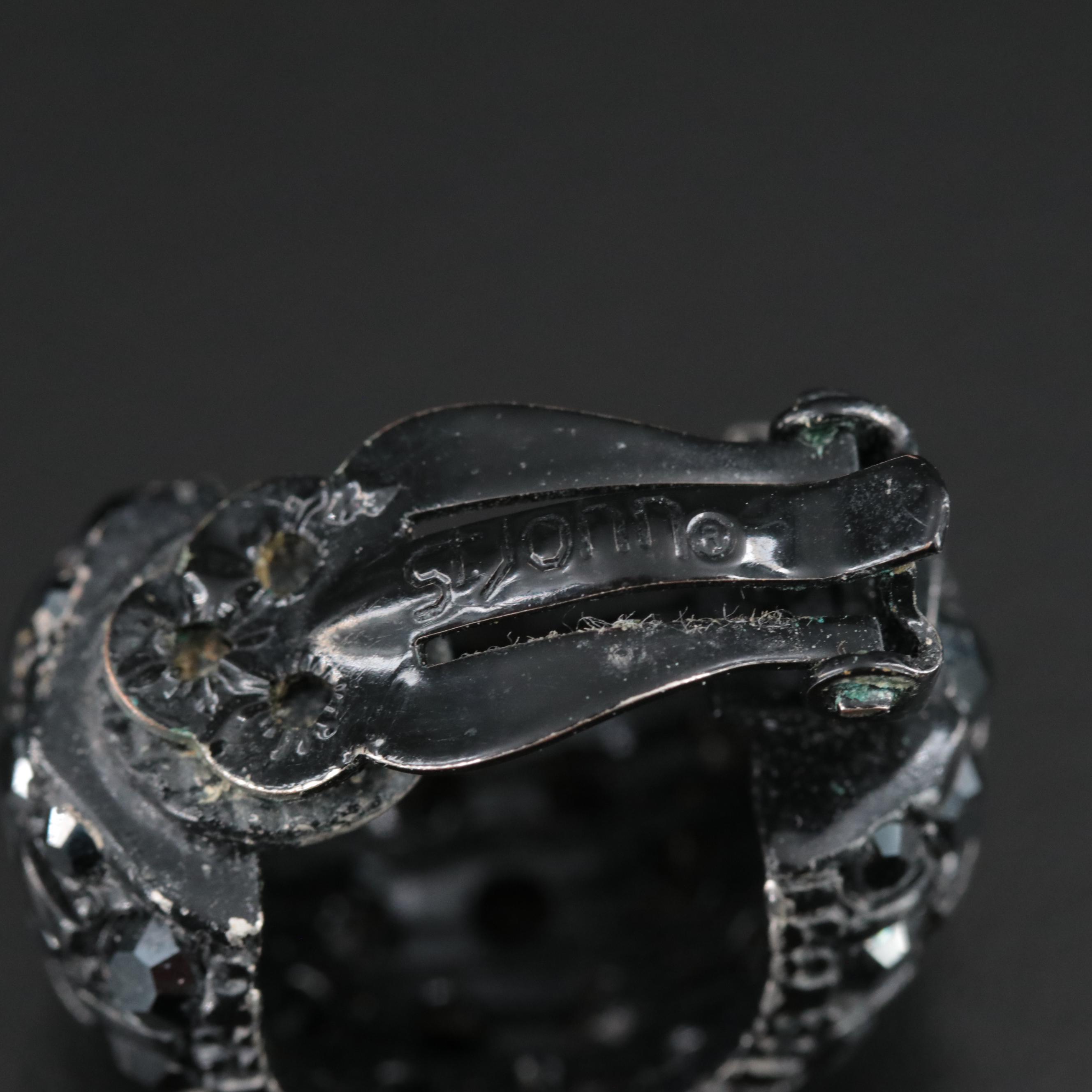 St. John Rhinestone Half Hoop Earrings