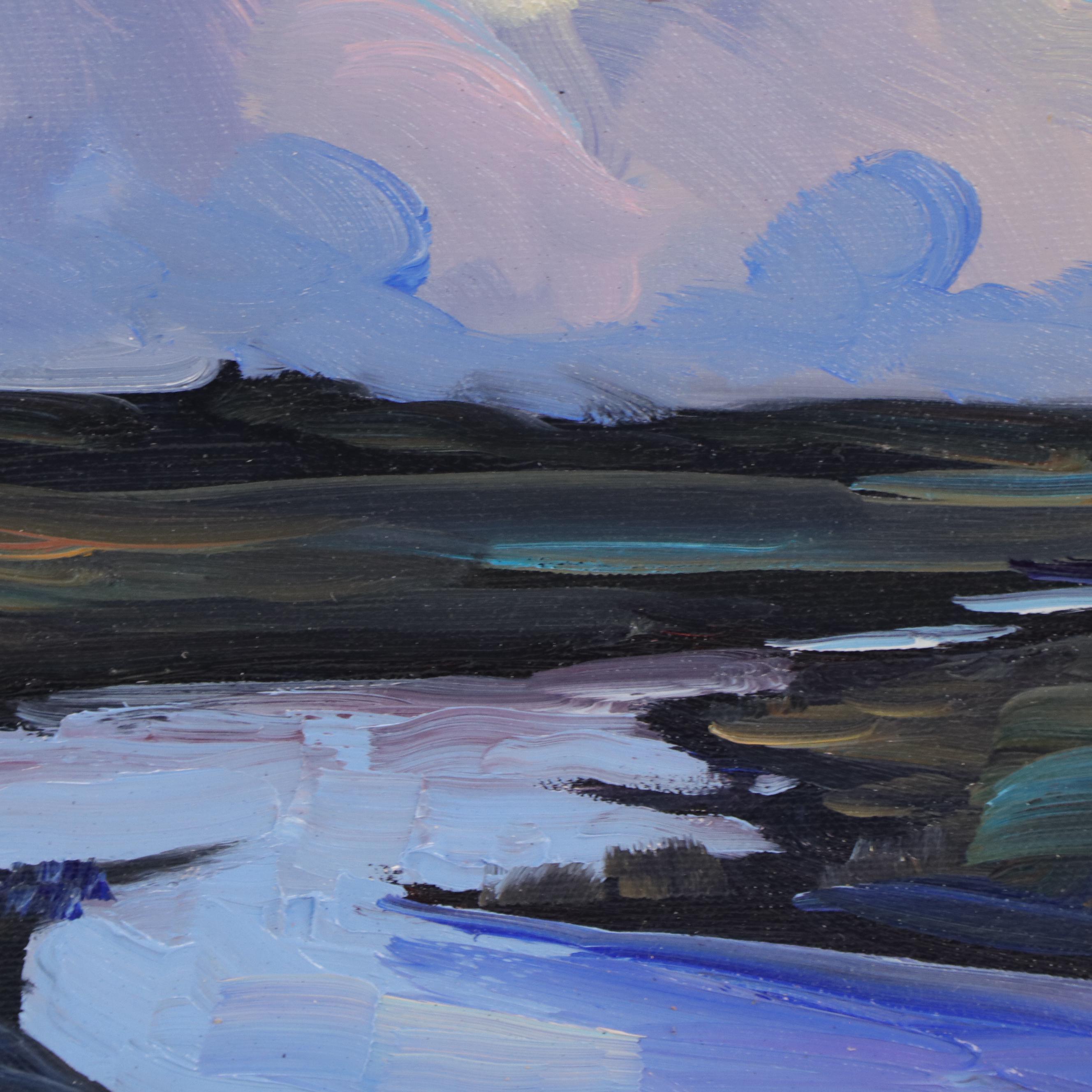 William Hawkins River and Cloud Landscape Oil Painting, 2023