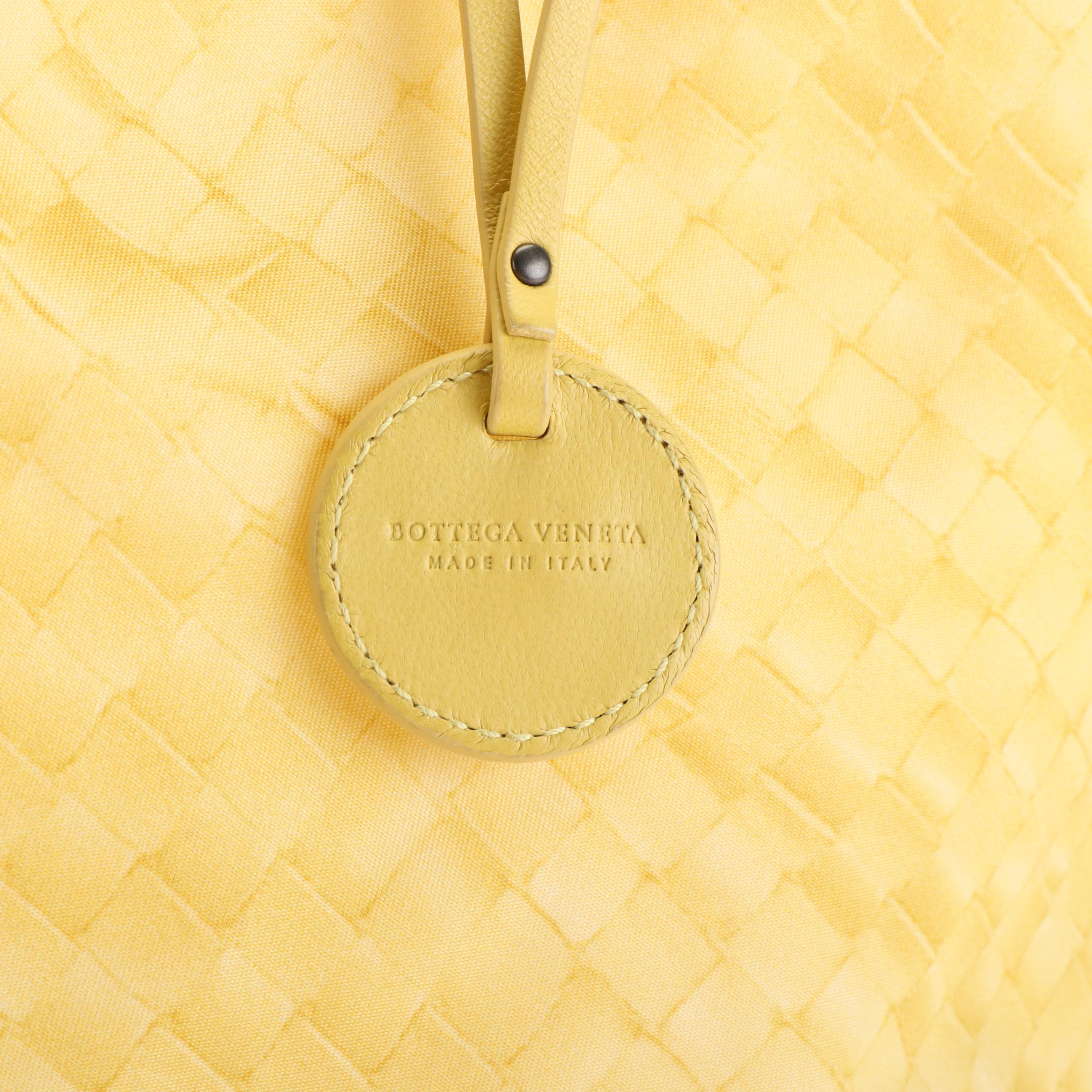 Bottega Veneta Intrecciato Yellow Nylon Tote Bag