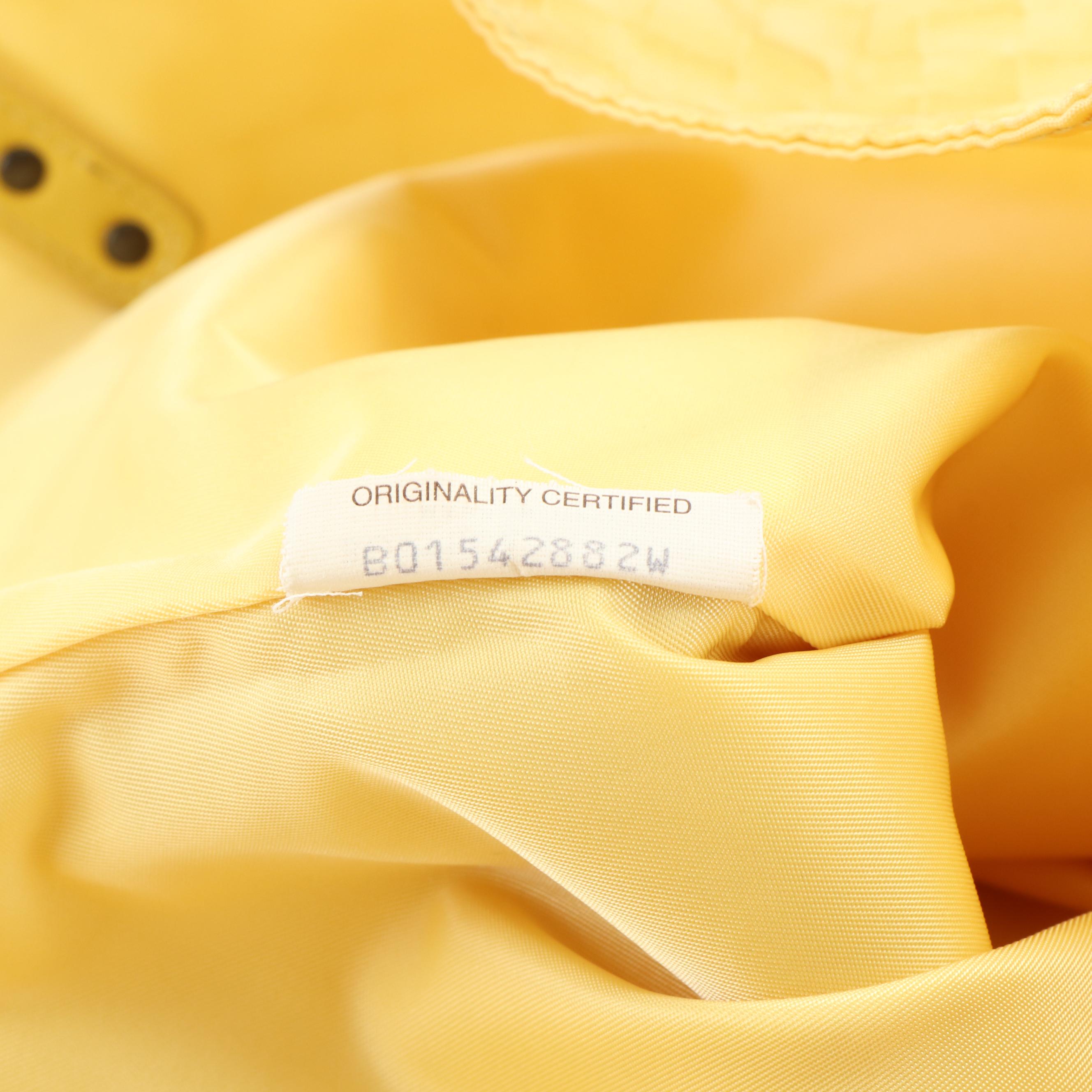 Bottega Veneta Intrecciato Yellow Nylon Tote Bag