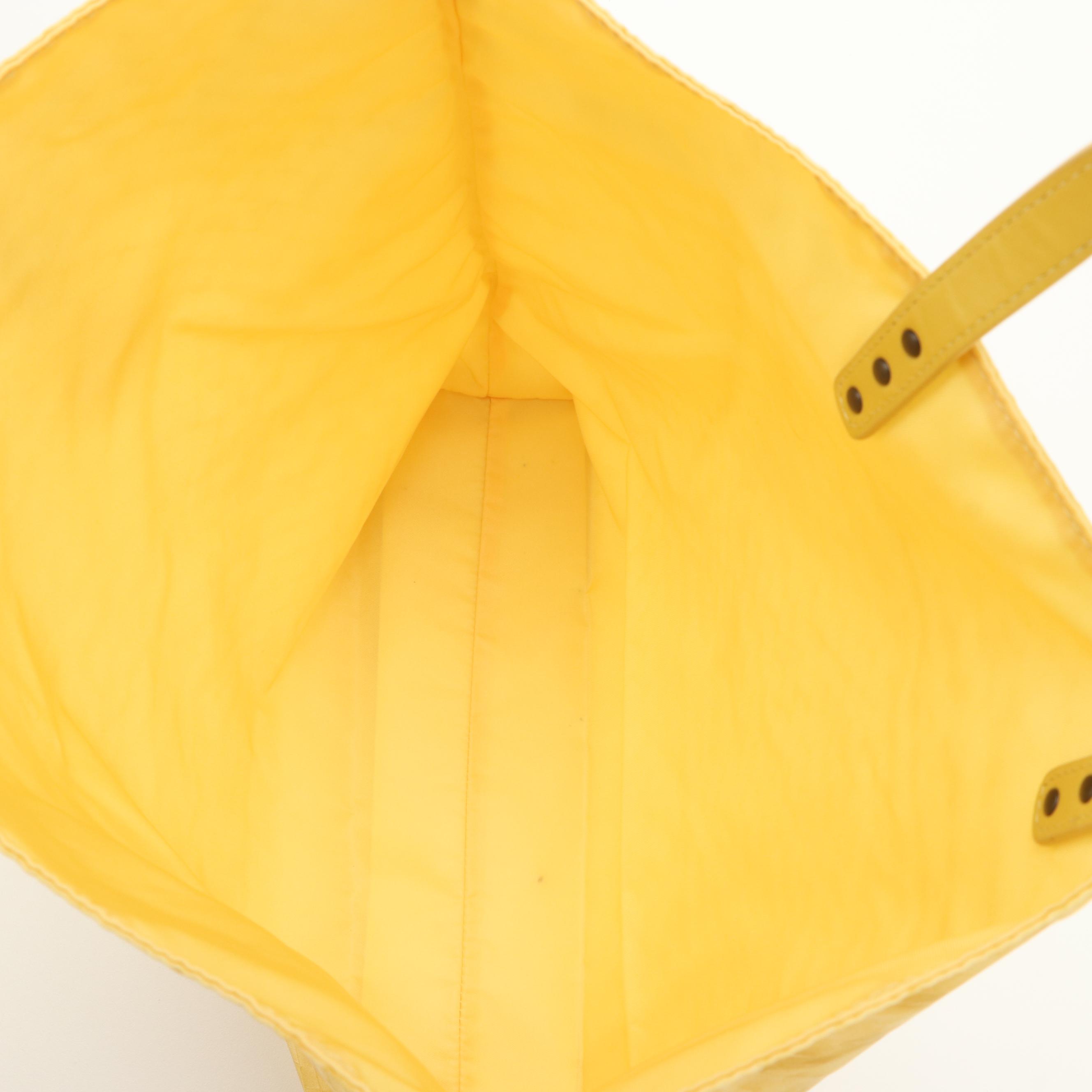 Bottega Veneta Intrecciato Yellow Nylon Tote Bag