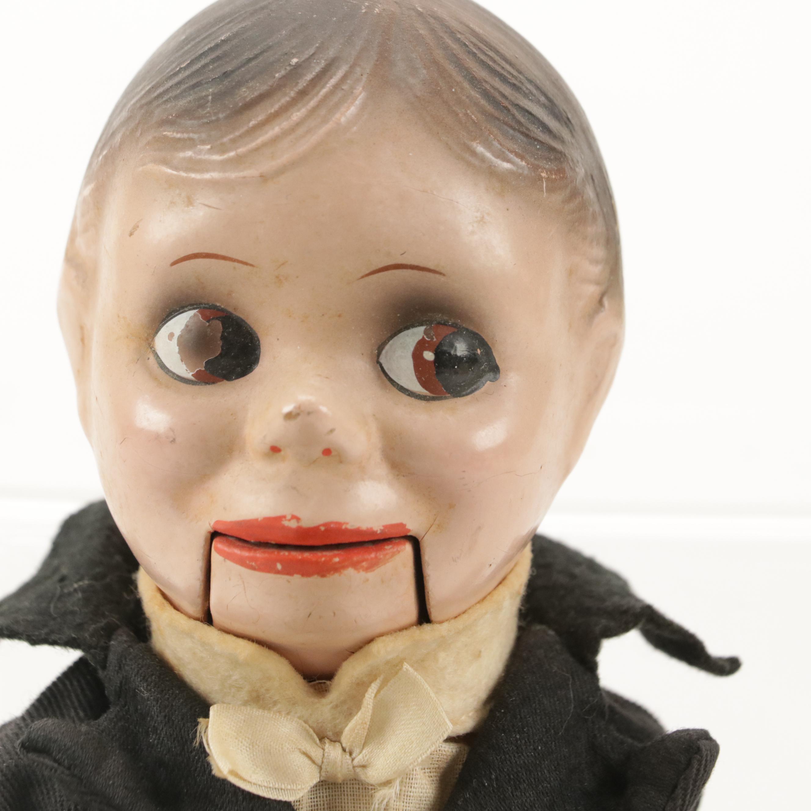 Charlie McCarthy Composition Ventriloquist Dummy with Radio Party Spin Wheel
