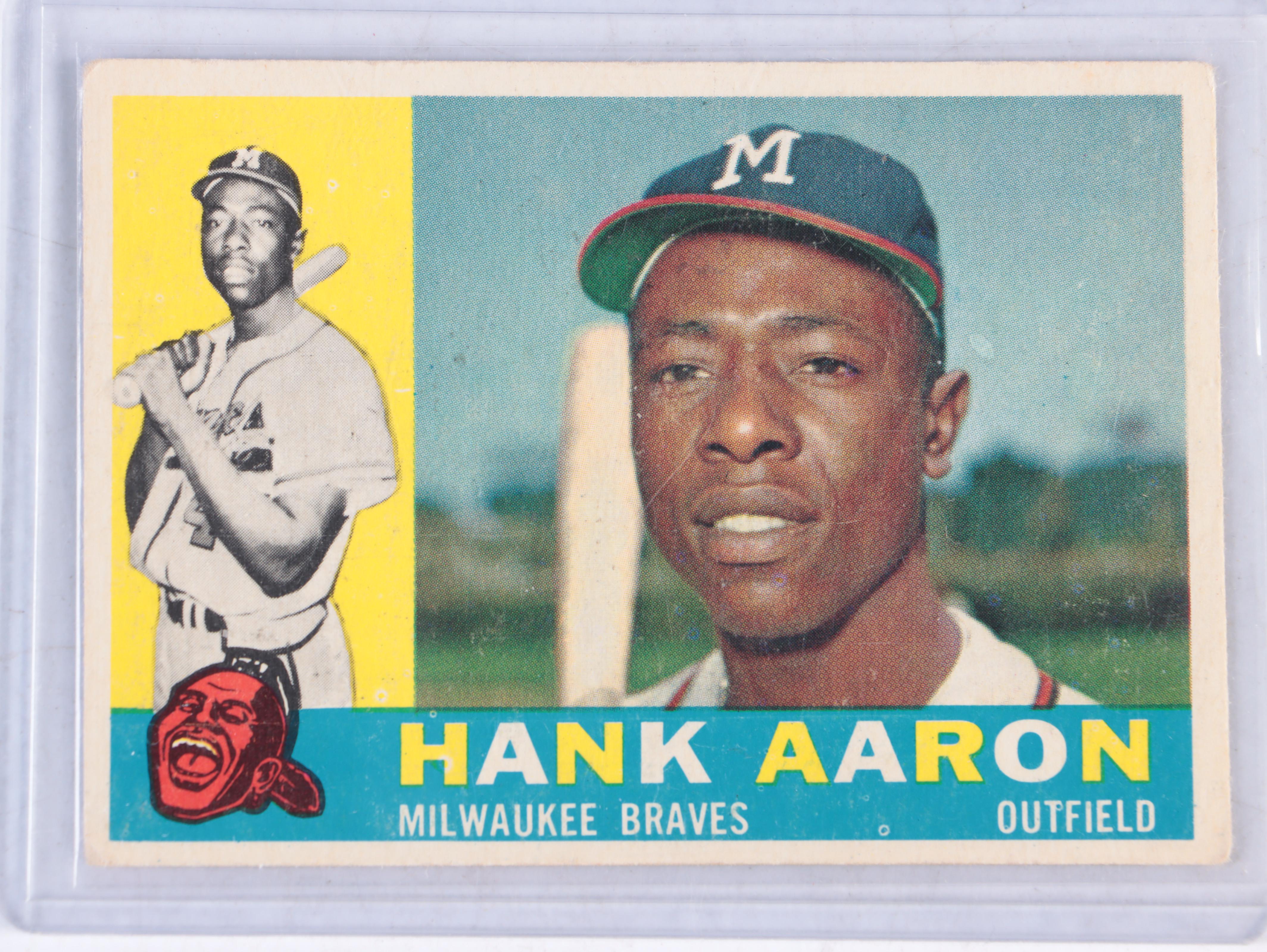 Topps Hank Aaron Milwaukee Braves Baseball Cards, 1950s–1960s