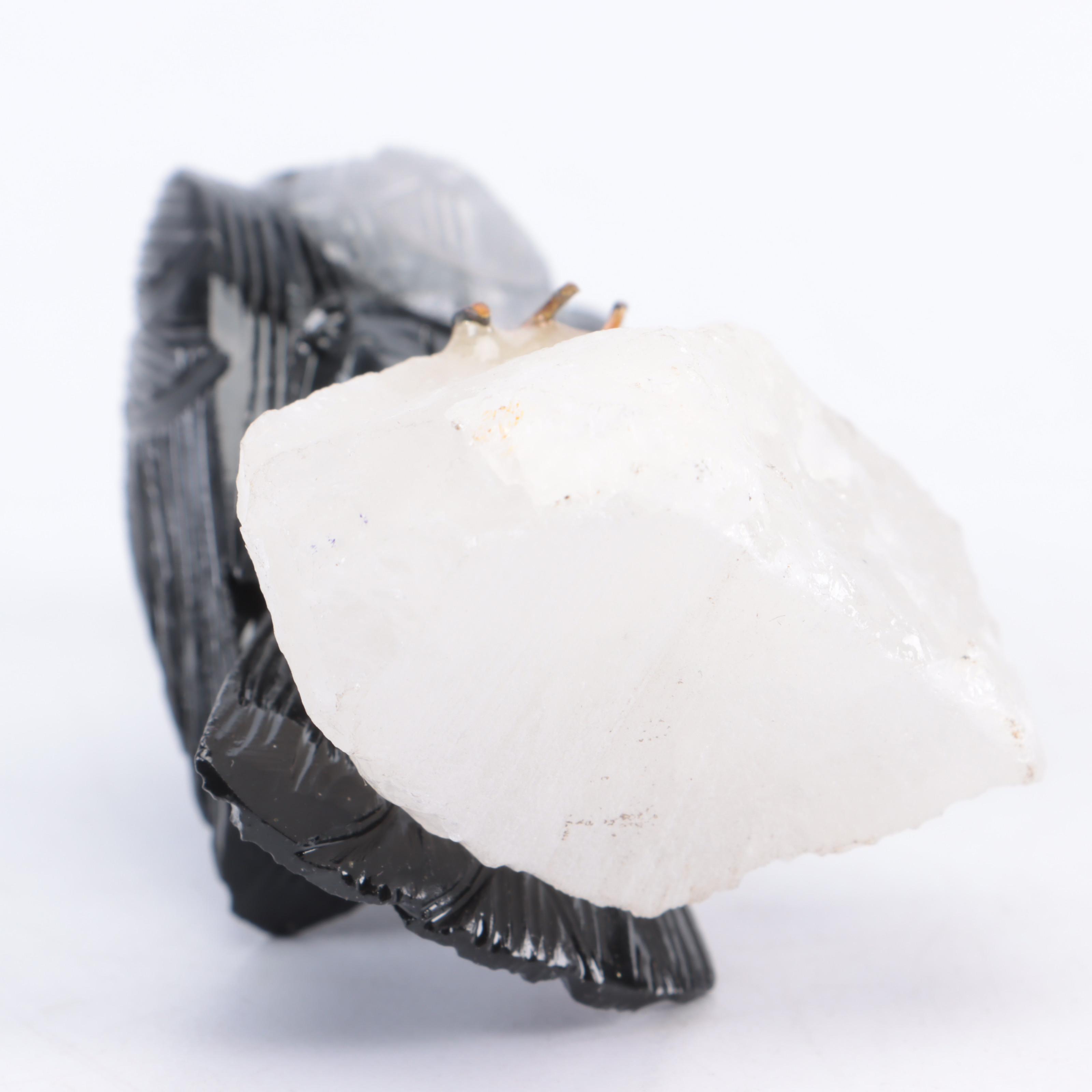 Carved Quartzite, Lapis Lazuli and Other Stone Toucan Figurine