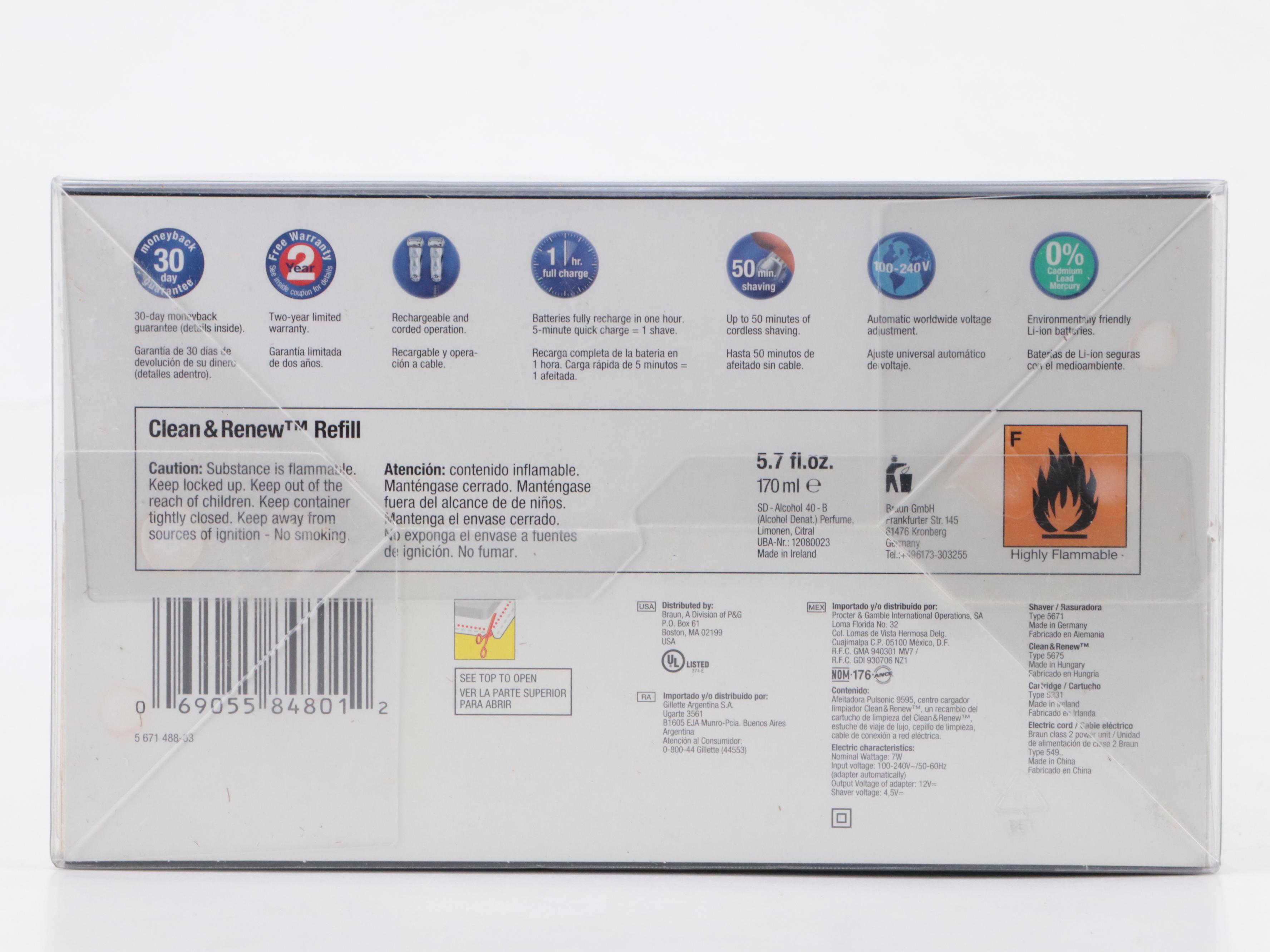 Braun Model 9595 Pulsonic Shaver