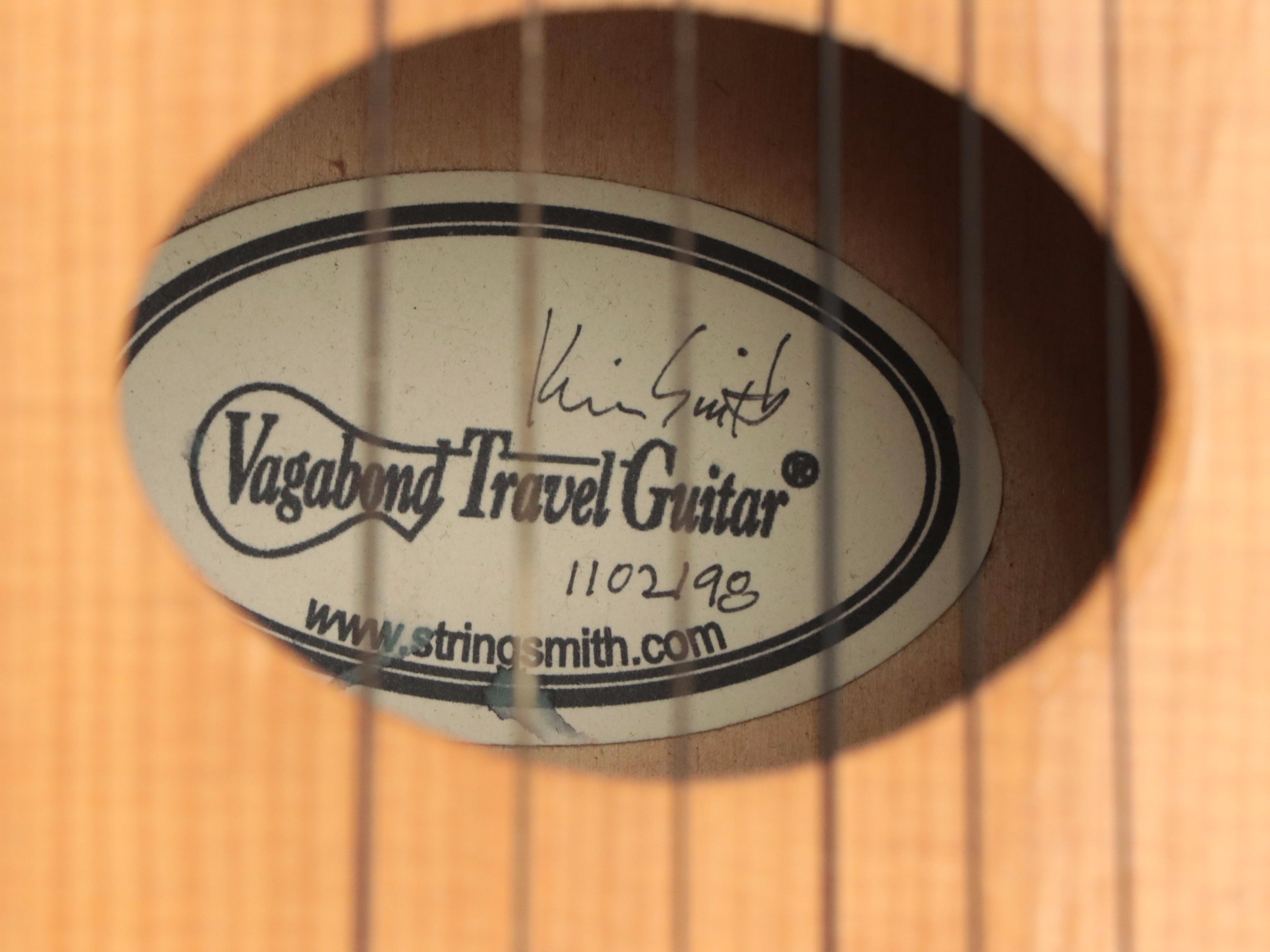 Hand-Crafted Vagabond Standard Steel String Travel Guitar with Protective Bag