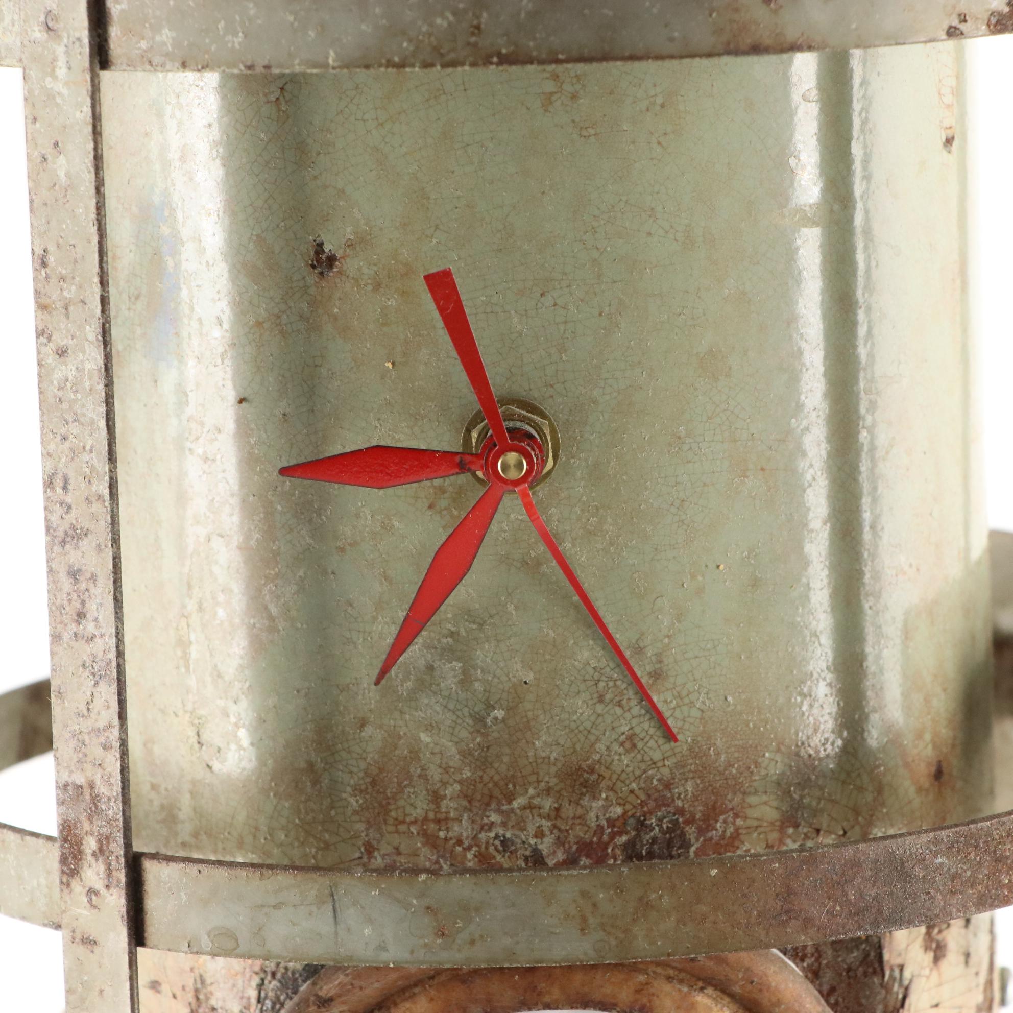 Randall Cleaver Found Object Kinetic Sculpture of Rotating Globe With Eyes