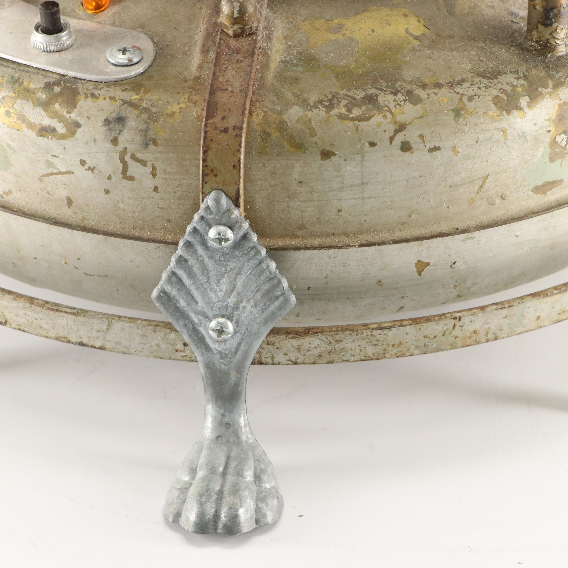 Randall Cleaver Found Object Kinetic Sculpture of Rotating Globe With Eyes